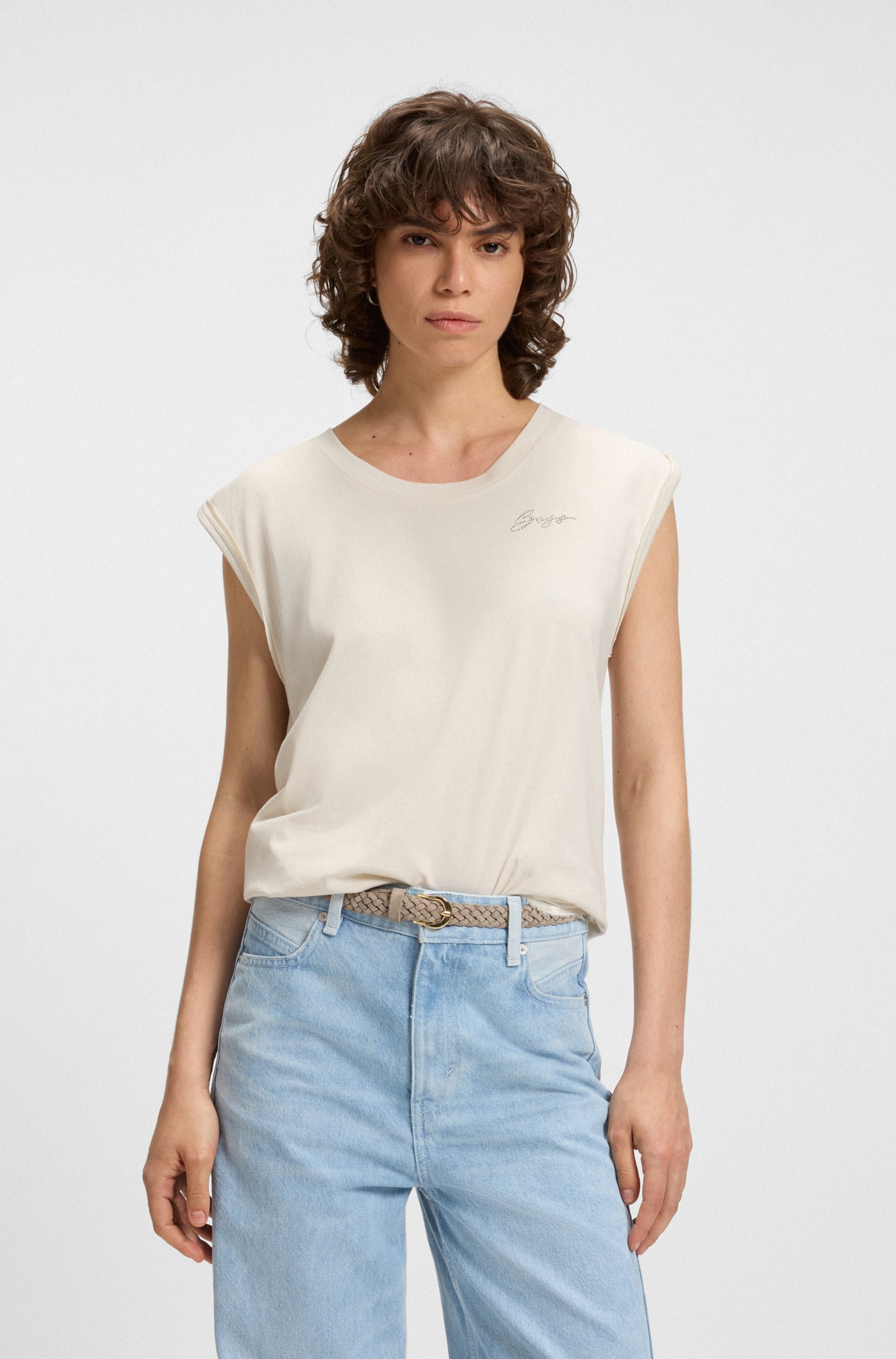 BOSS ORANGE Rundhalsshirt "Elai Premium Damenmode", im Relaxed Fit, ärmello günstig online kaufen
