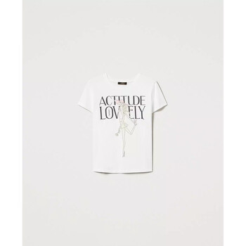 Twin Set  3/4 Jeans T-SHIRT CON STAMPA E LOGO Art. 251AX2121 günstig online kaufen