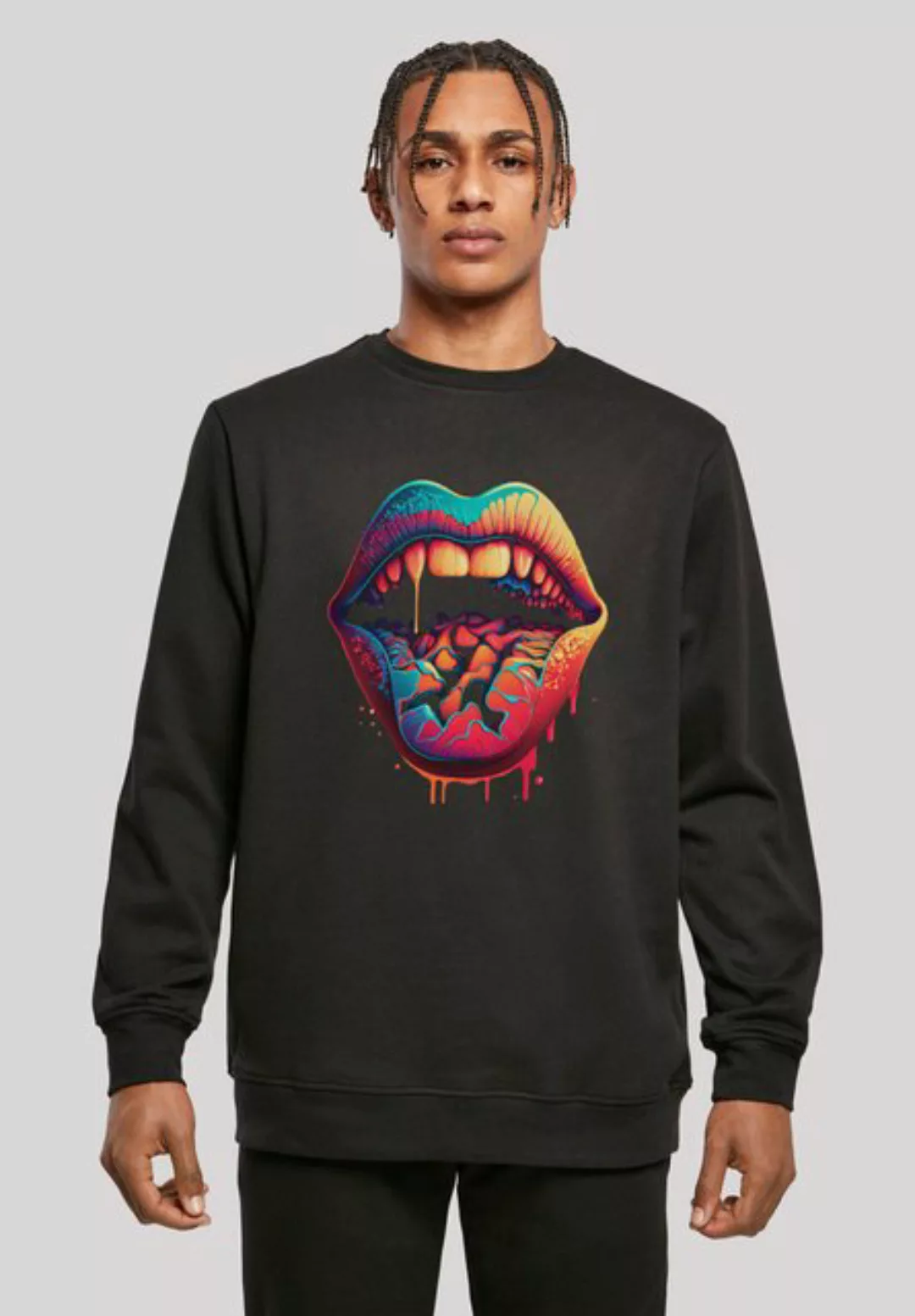 F4NT4STIC Kapuzenpullover "Drooling Lips CREW", Print günstig online kaufen