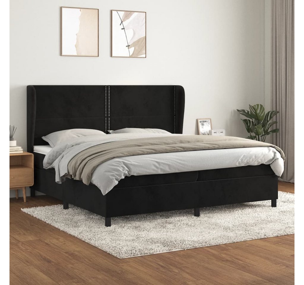 vidaXL Boxspringbett Boxspringbett mit Matratze Schwarz 200x200 cm Samt Bet günstig online kaufen