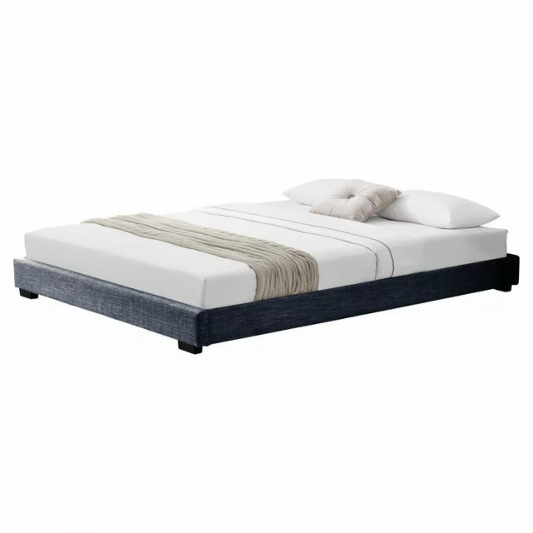 Corium Polsterbett, »Masari« Bett mit Lattenrost 180x200cm Leinen Dunkelgra günstig online kaufen