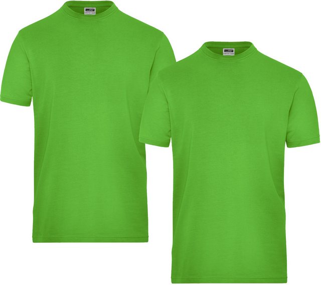 James & Nicholson T-Shirt Doppelpack elastisches Herren T-Shirt Bio Workwea günstig online kaufen