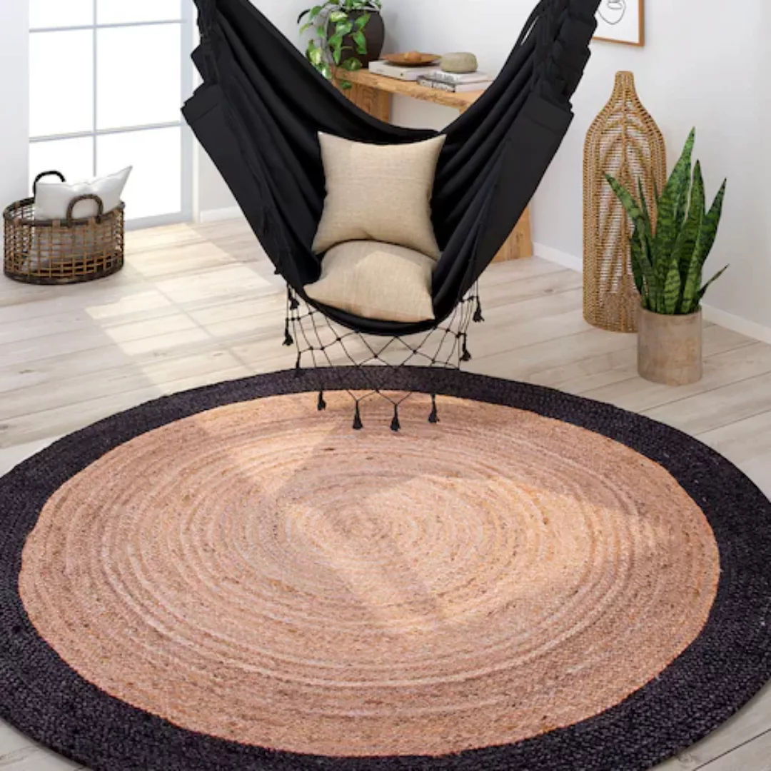 Paco Home Teppich »Viborg 594«, rund, Jute, Modern, Boho, Ethno, Handgefert günstig online kaufen