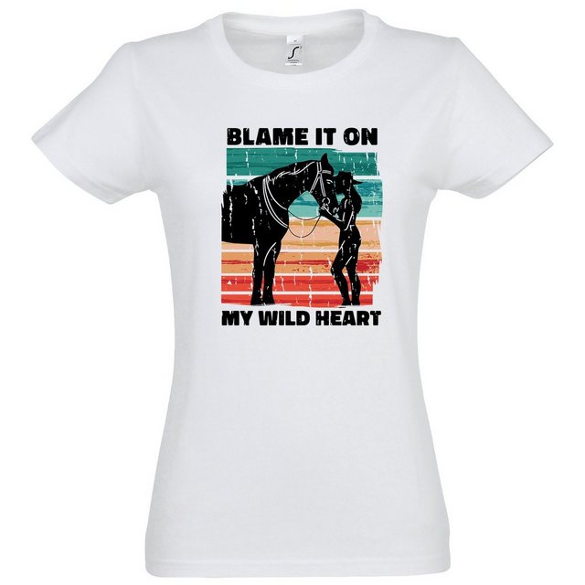 Youth Designz T-Shirt Blame It On My Wild Heart Pferd Damen Shirt mit trend günstig online kaufen