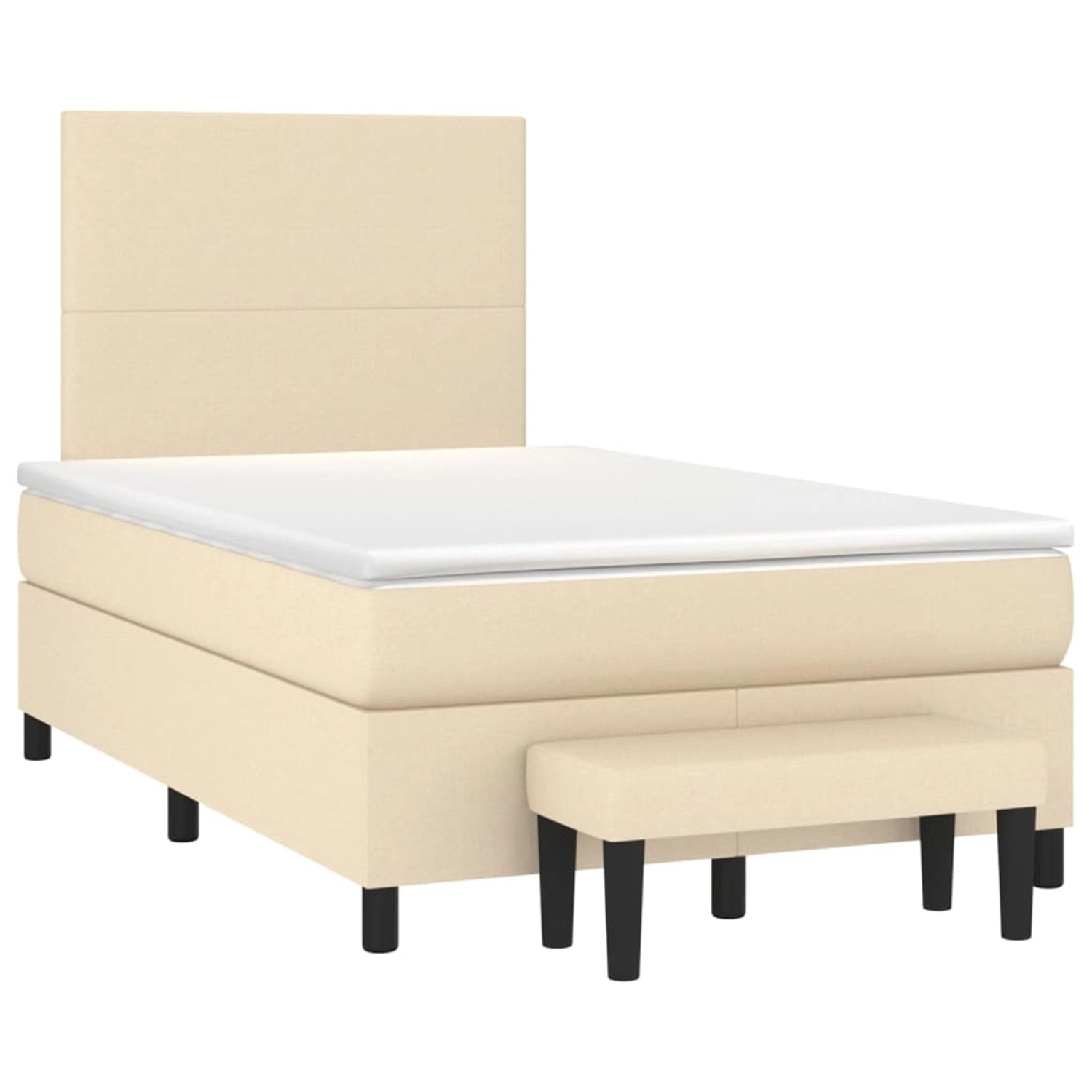 vidaXL Boxspringbett mit Matratze Creme 120x190 cm Stoff2104565 günstig online kaufen