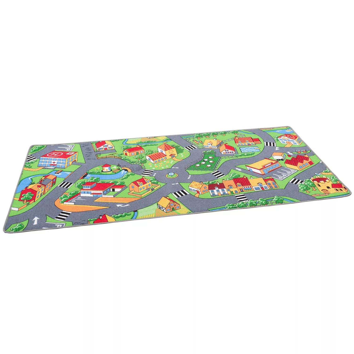 Snapstyle Kinder Spiel Teppich Little Village Bunt 160x200cm günstig online kaufen