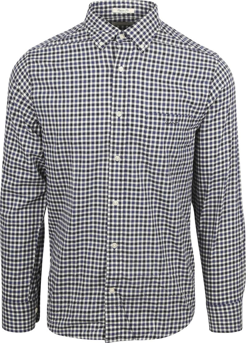 Gant Hemd Twill Gingham Navy - Größe M günstig online kaufen