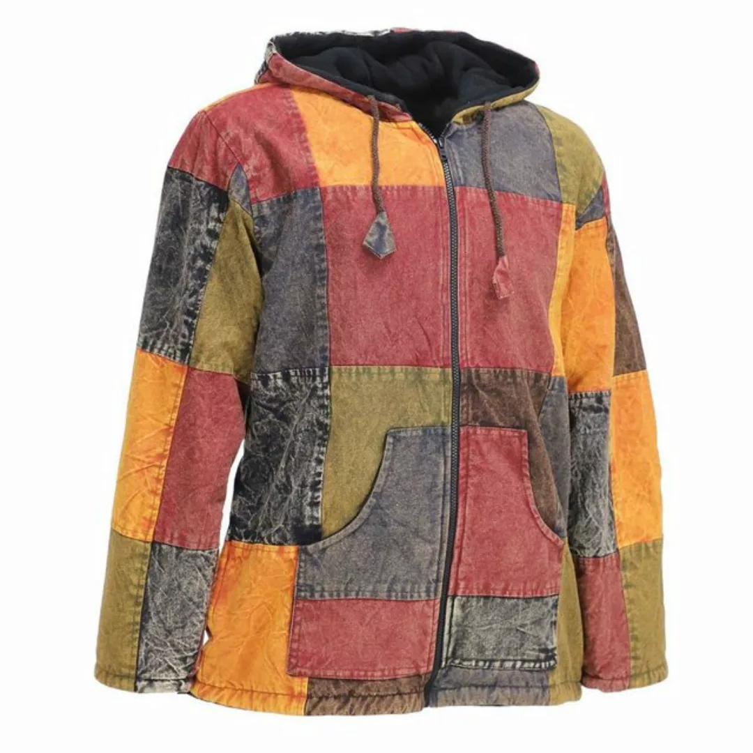 KUNST UND MAGIE Kapuzenfleecejacke Patchwork Jacke Baja Hoodie alternativ K günstig online kaufen