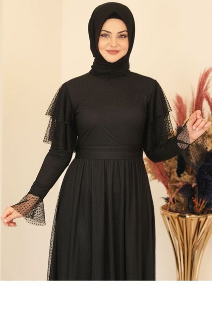 Modavitrini Tüllkleid Abendkleid aus gepunktetem Tüll Hijab Kleid Abiye Aba günstig online kaufen