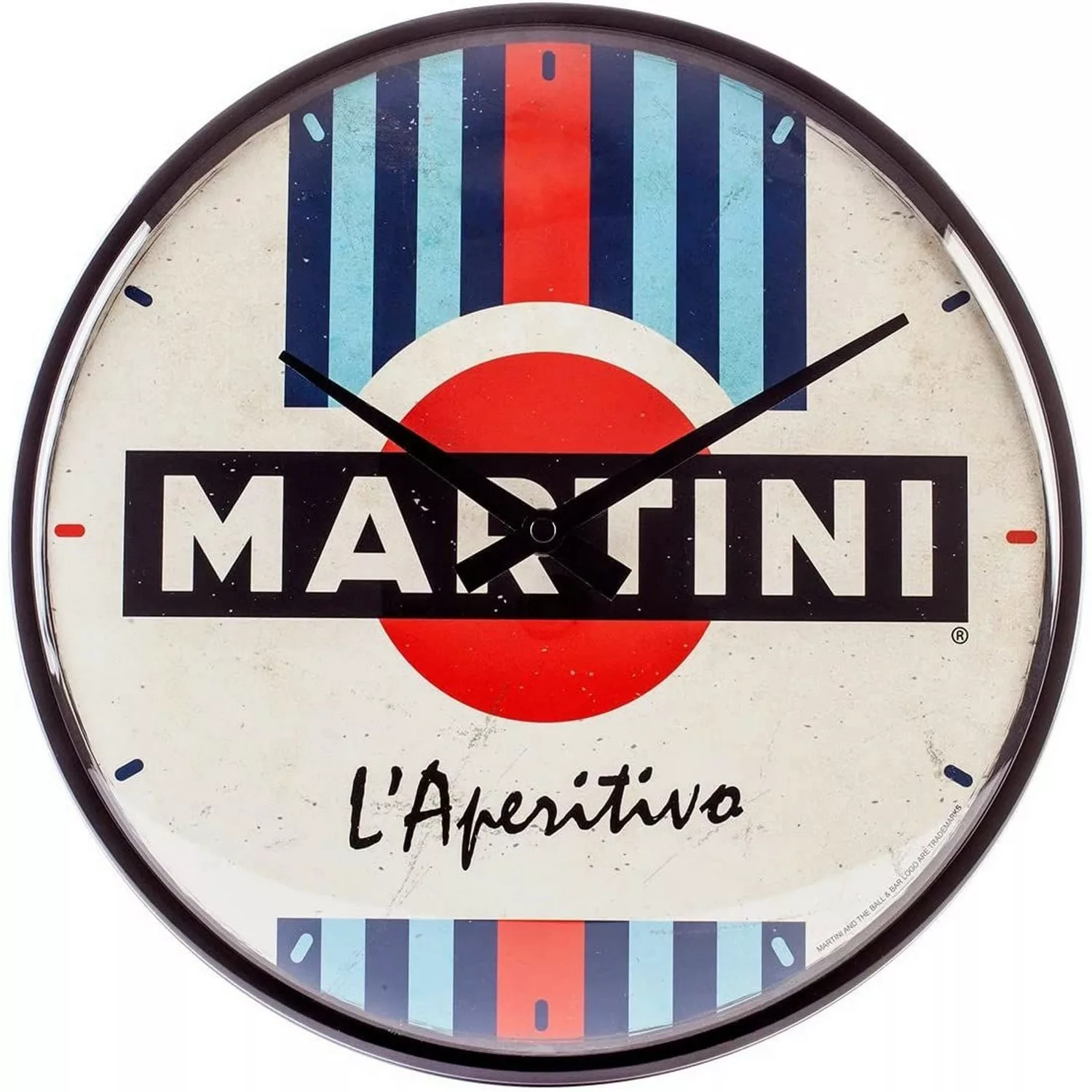 Nostalgic-Art Wanduhr Martini L Aperitivo Racing Stripes günstig online kaufen