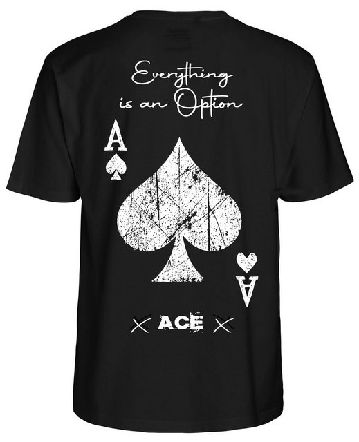 RMK T-Shirt Herren T-Shirt Rundhals Basic Freizeit Poker Ass Ace aus Baumwo günstig online kaufen