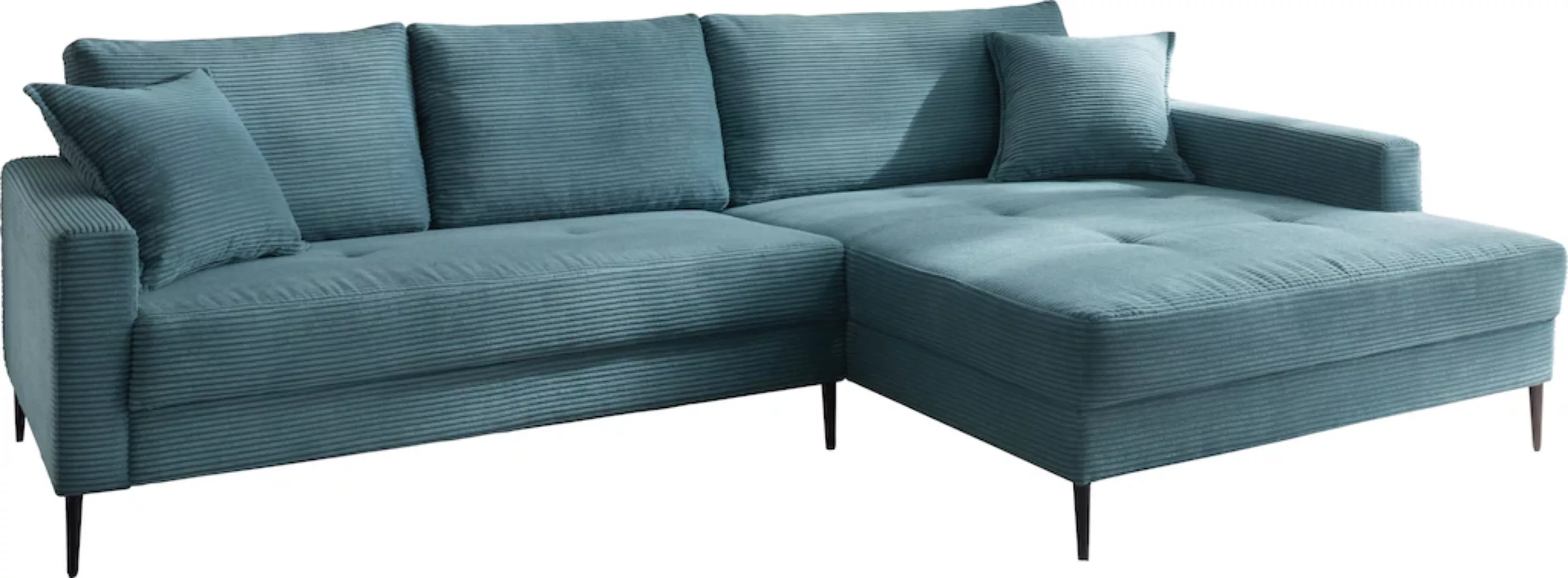 Trends by HG Ecksofa »Summer L-Form«, in Cord-Stoff mit Metallfuß günstig online kaufen