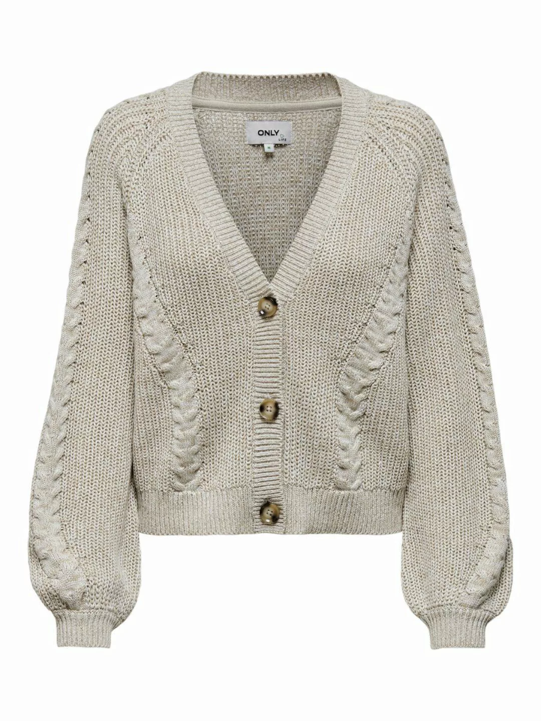 ONLY Detailreiche Strickjacke Damen Beige günstig online kaufen