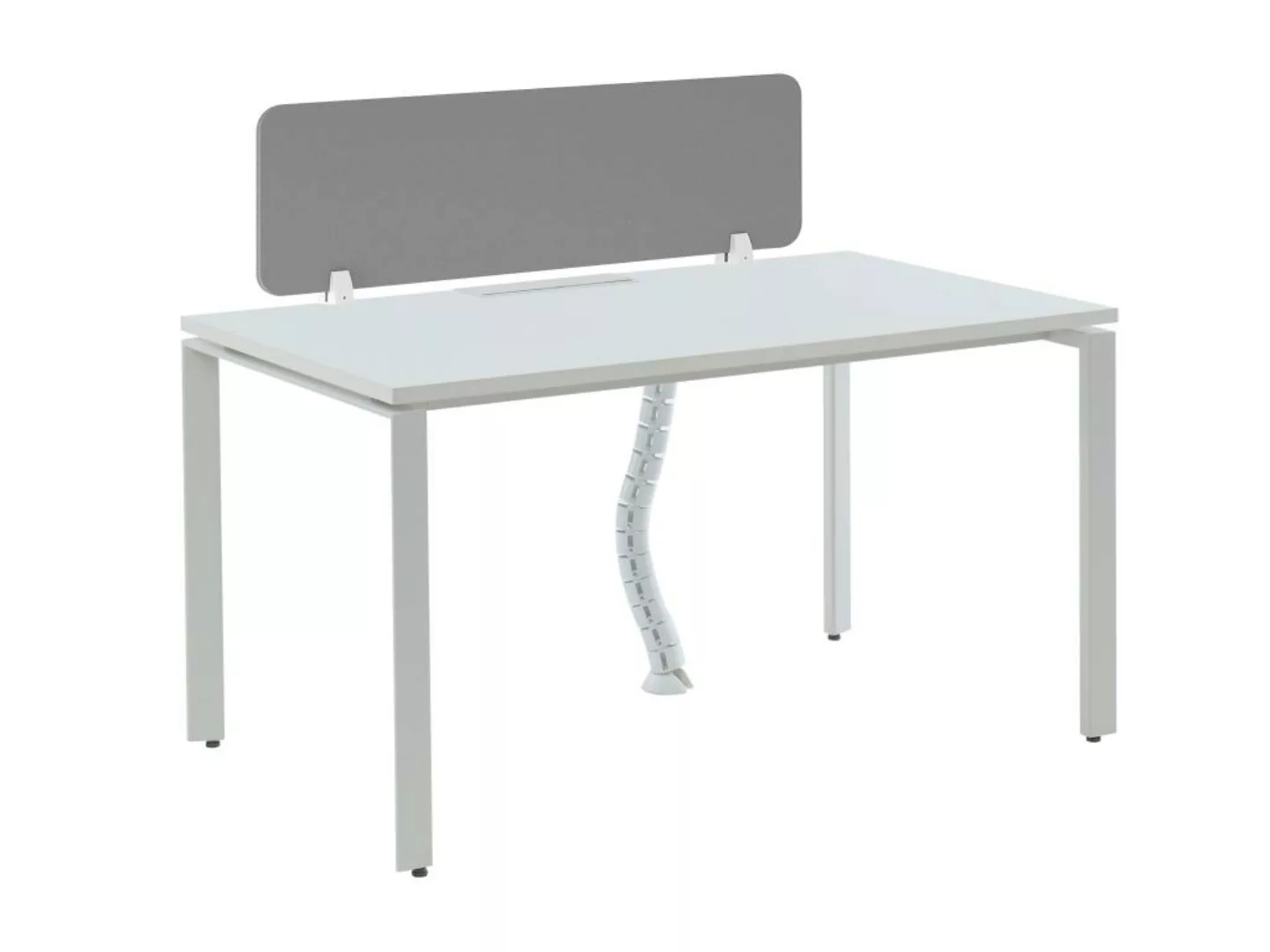 Schreibtisch für 1 Person + Trennwand - L 140 cm - Weiß - DOWNTOWN günstig online kaufen