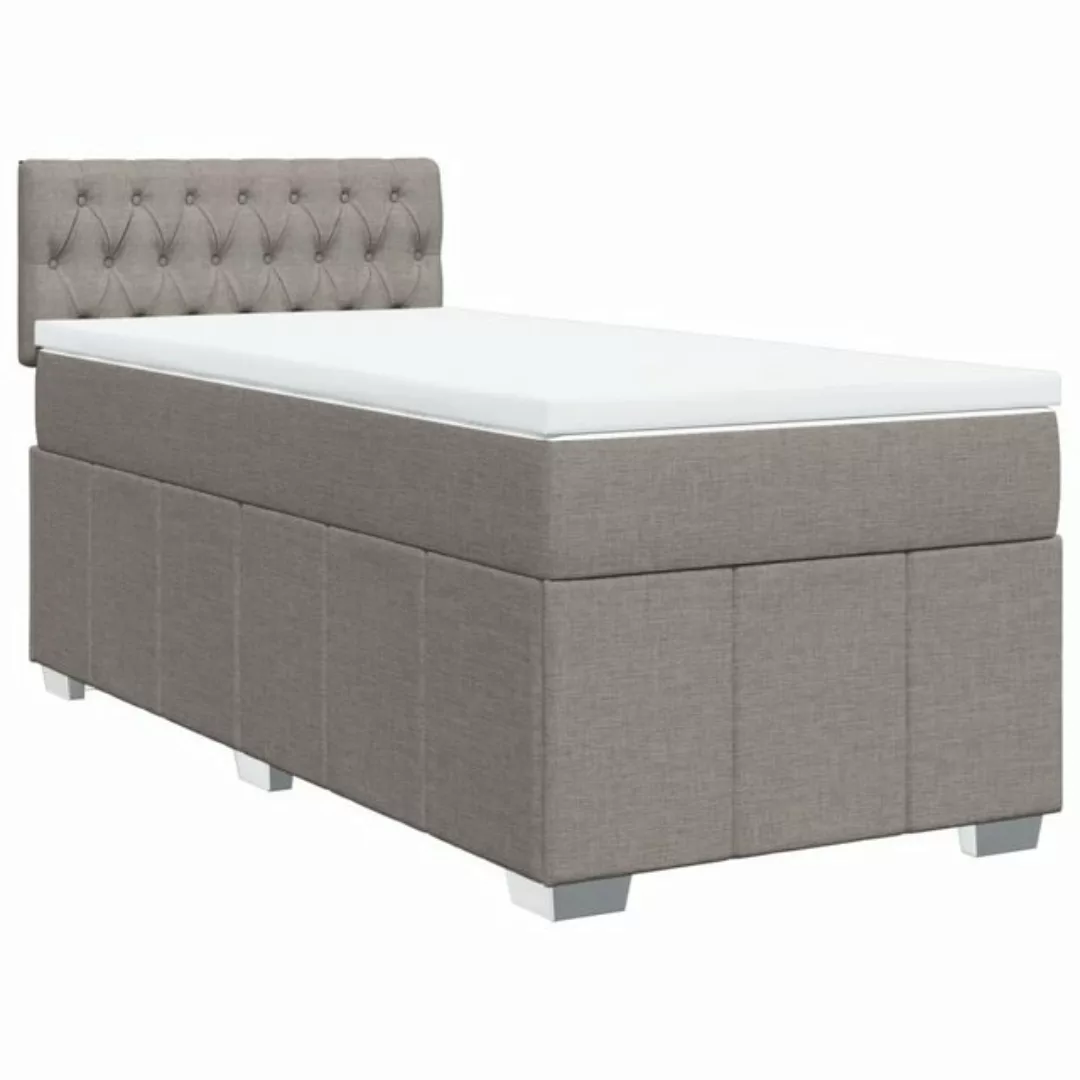 vidaXL Bett Boxspringbett mit Matratze Taupe 90x190 cm Stoff günstig online kaufen