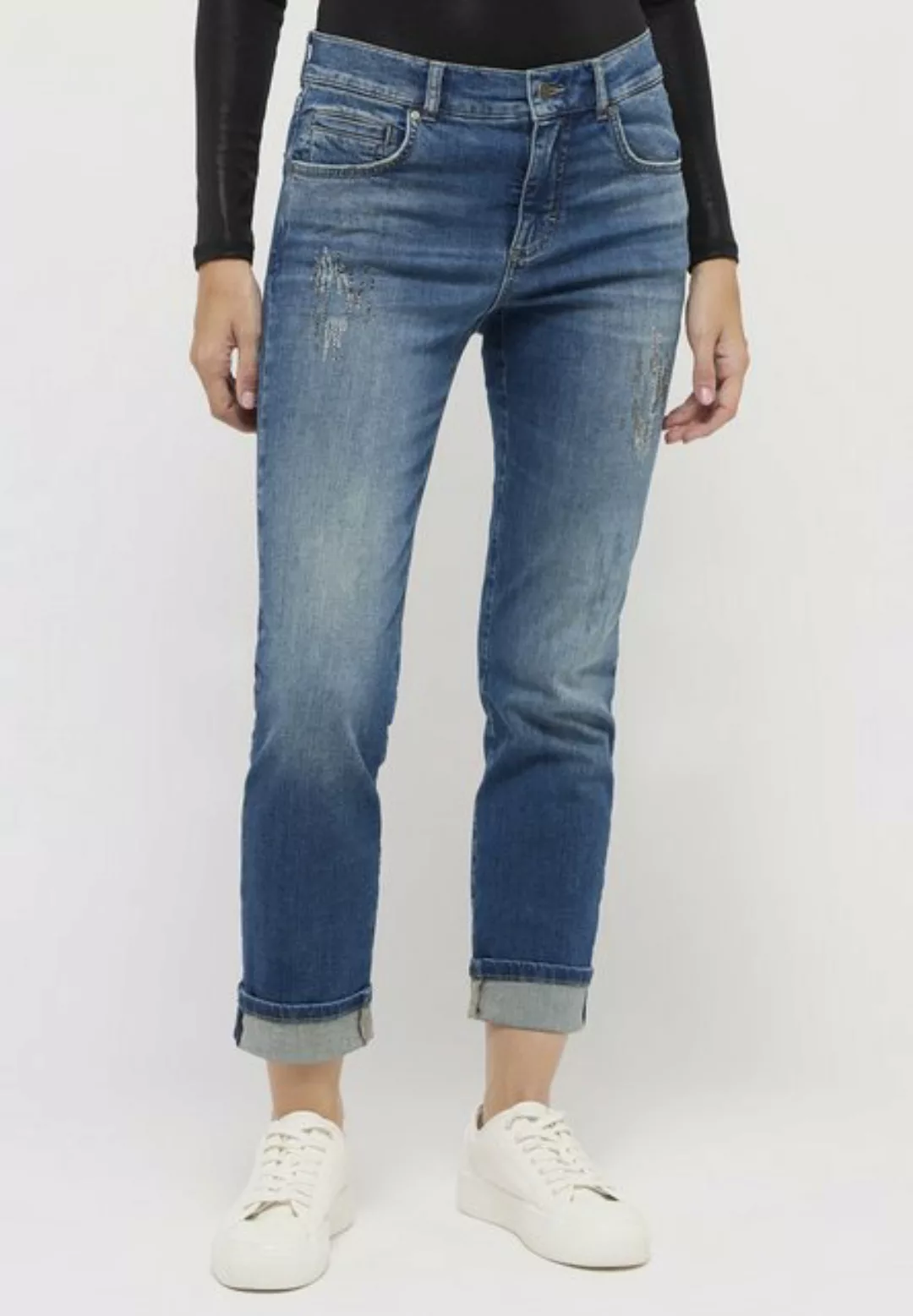 ANGELS 5-Pocket-Jeans - verkürzte Jeans - klassische Jeans mit Glitzerdetai günstig online kaufen