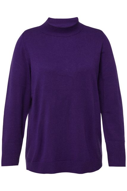 Ulla Popken Strickpullover Pullover Stehkragen Langarm Rippbündchen günstig online kaufen