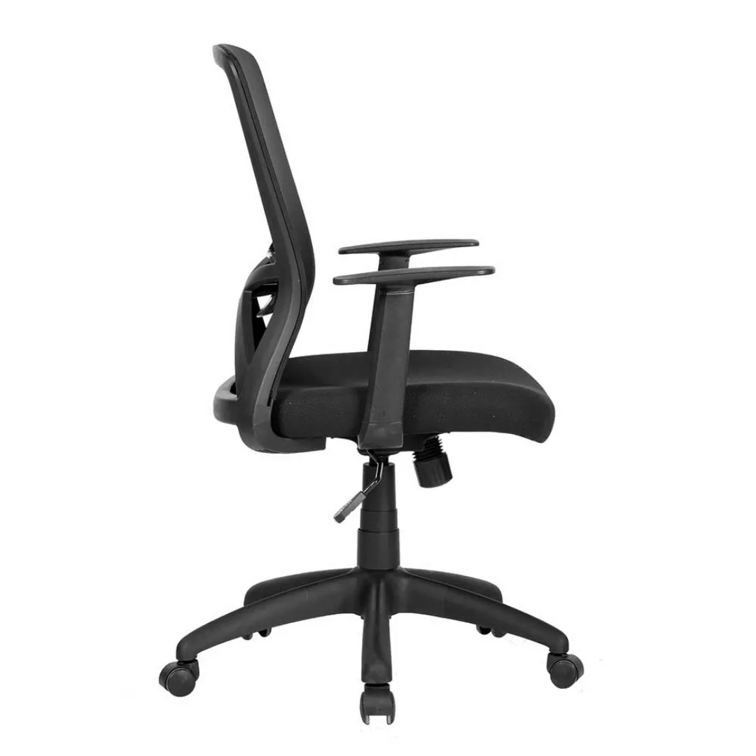 Schwarzer Schreibtischdrehstuhl mit höhenverstellbarem Sitz Armlehnen günstig online kaufen