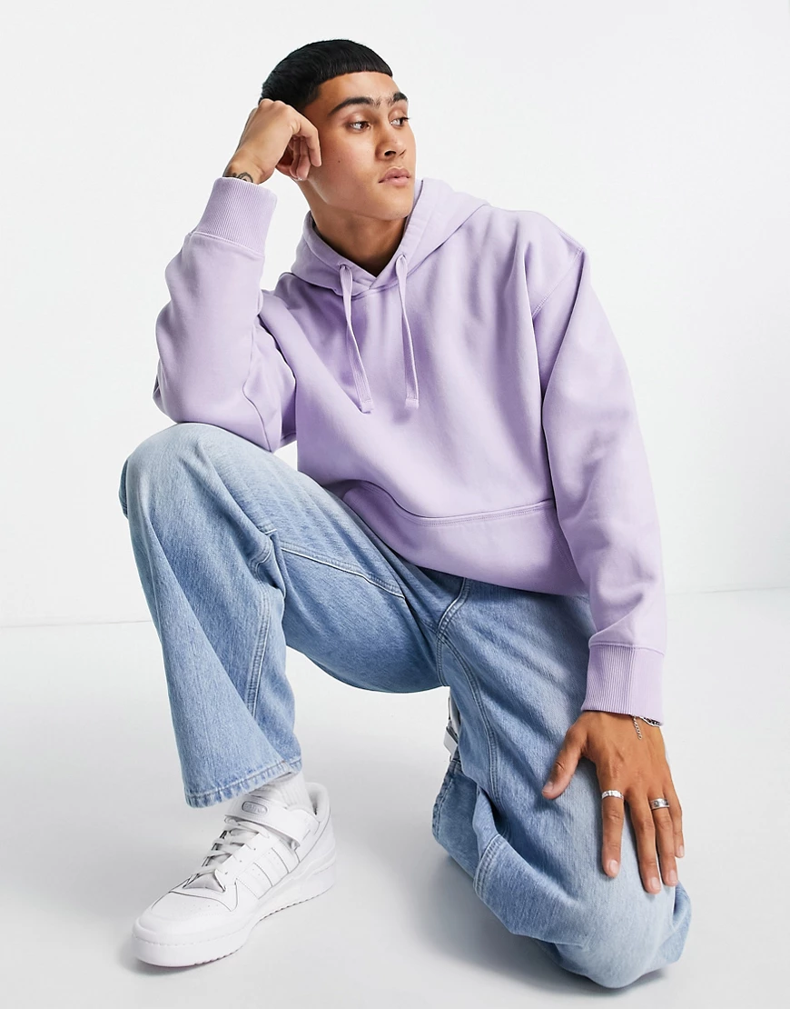 Topman – Oversize-Kapuzenpullover in Flieder, Kombiteil-Violett günstig online kaufen