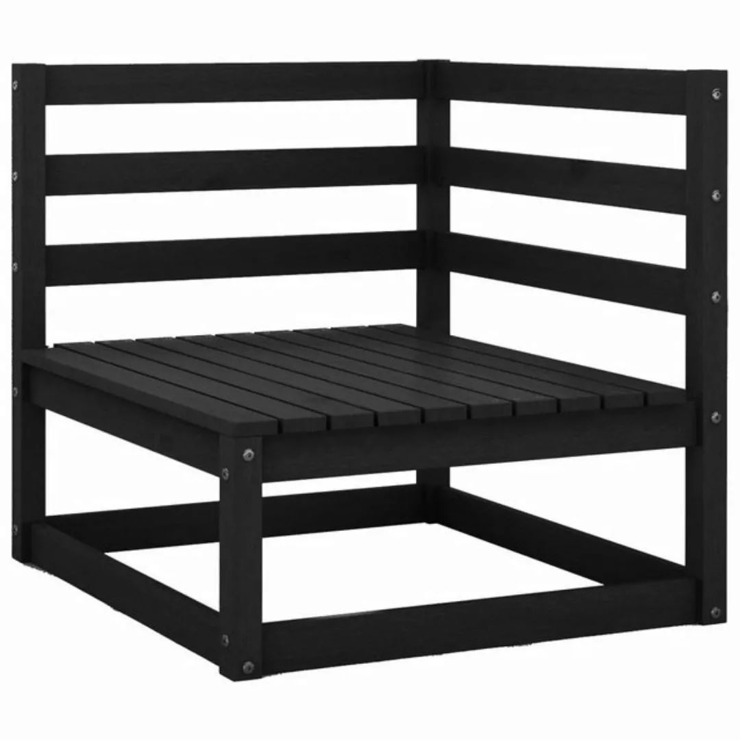 2-sitzer-gartensofa Mit Kissen Schwarz Kiefer Massivholz günstig online kaufen