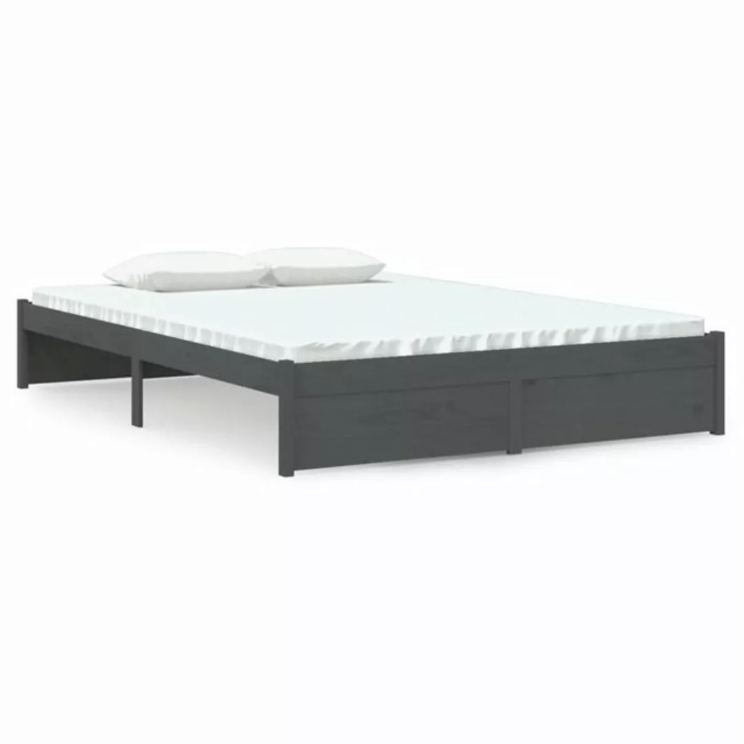 furnicato Bett Massivholzbett Grau 140x190 cm günstig online kaufen