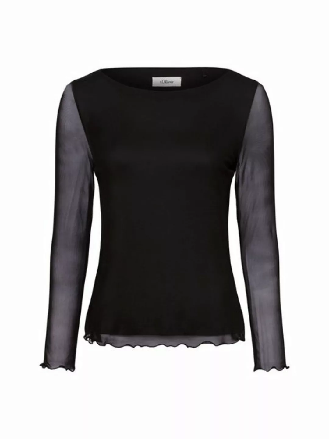 s.Oliver BLACK LABEL Langarmshirt Longsleeve aus Mesh im Slim Fit günstig online kaufen