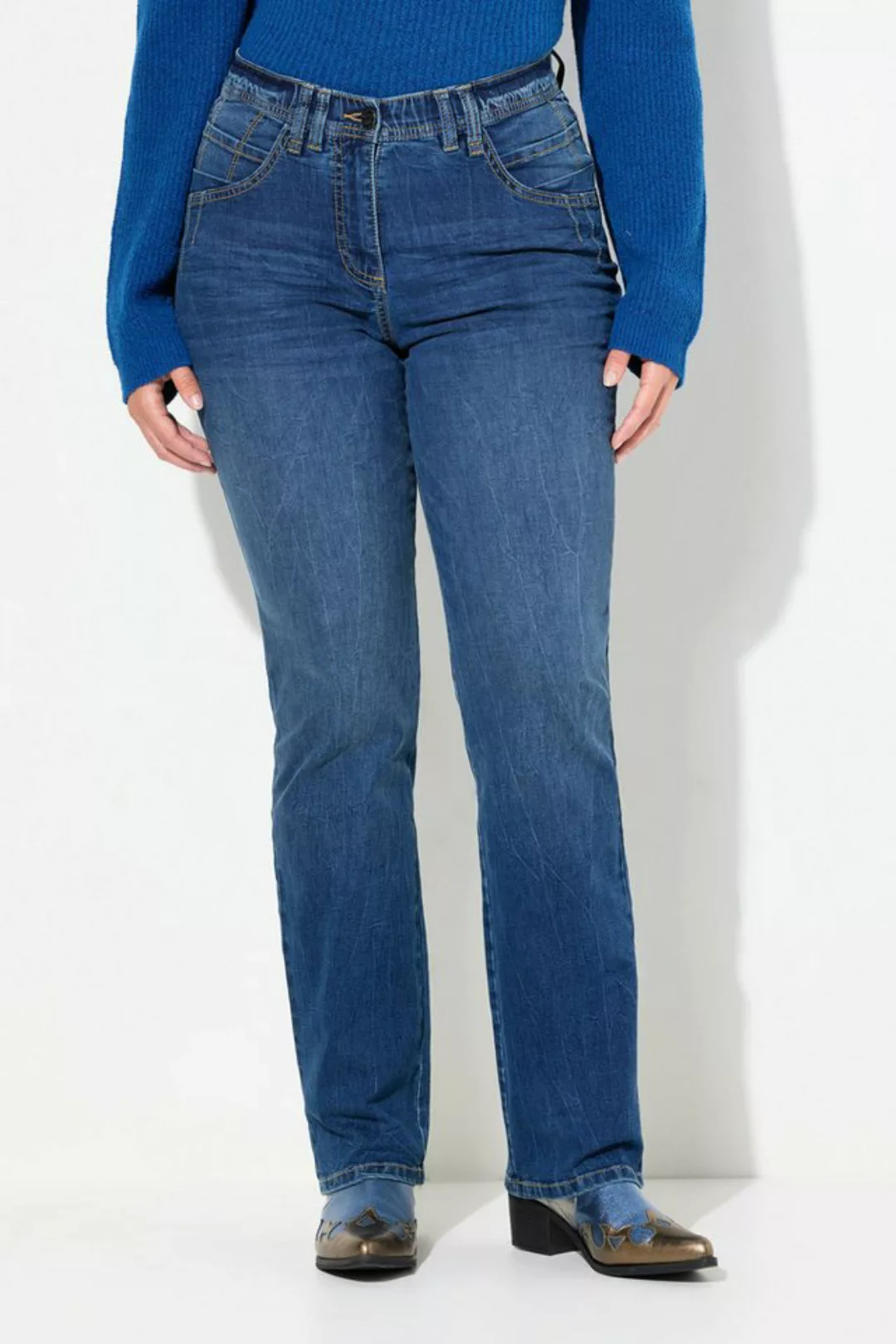 Ulla Popken 5-Pocket-Jeans Jeans Mandy weites Bein 5-Pocket-Schnitt günstig online kaufen