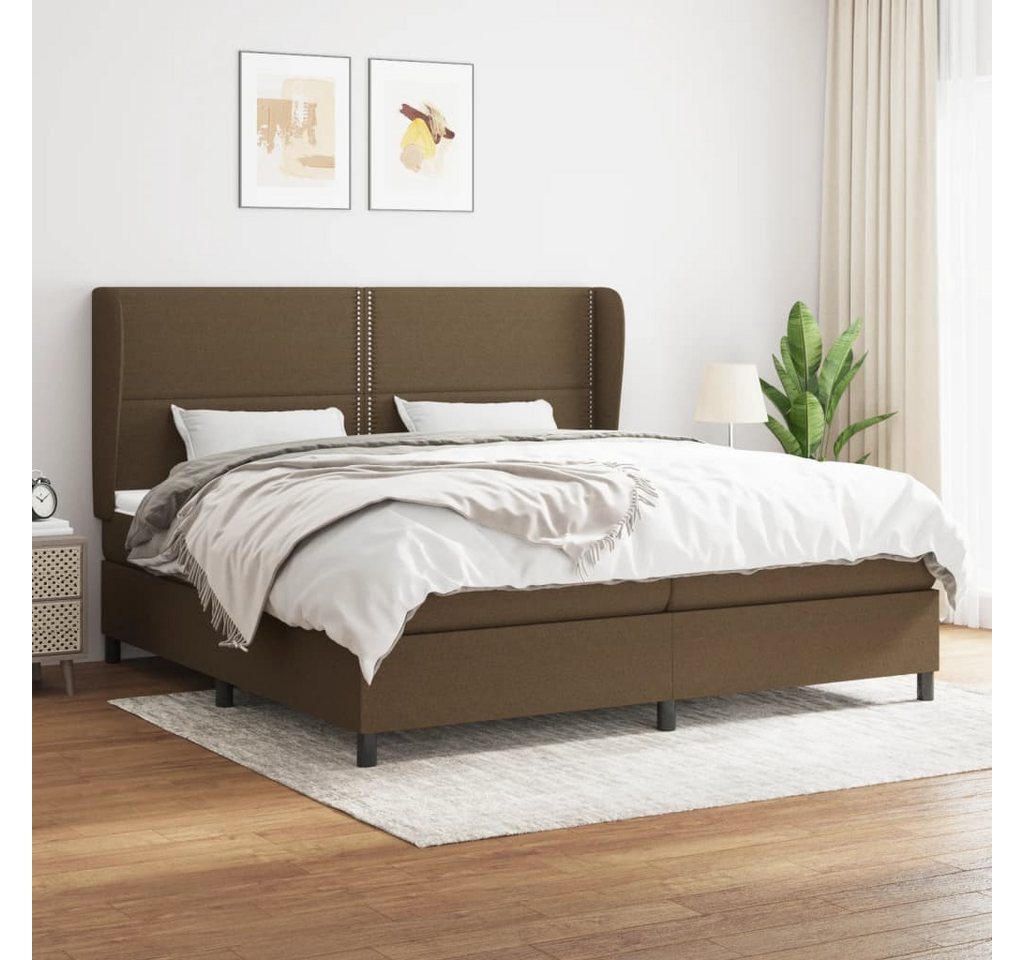 vidaXL Boxspringbett Boxspringbett mit Matratze Dunkelbraun 200x200 cm Stof günstig online kaufen