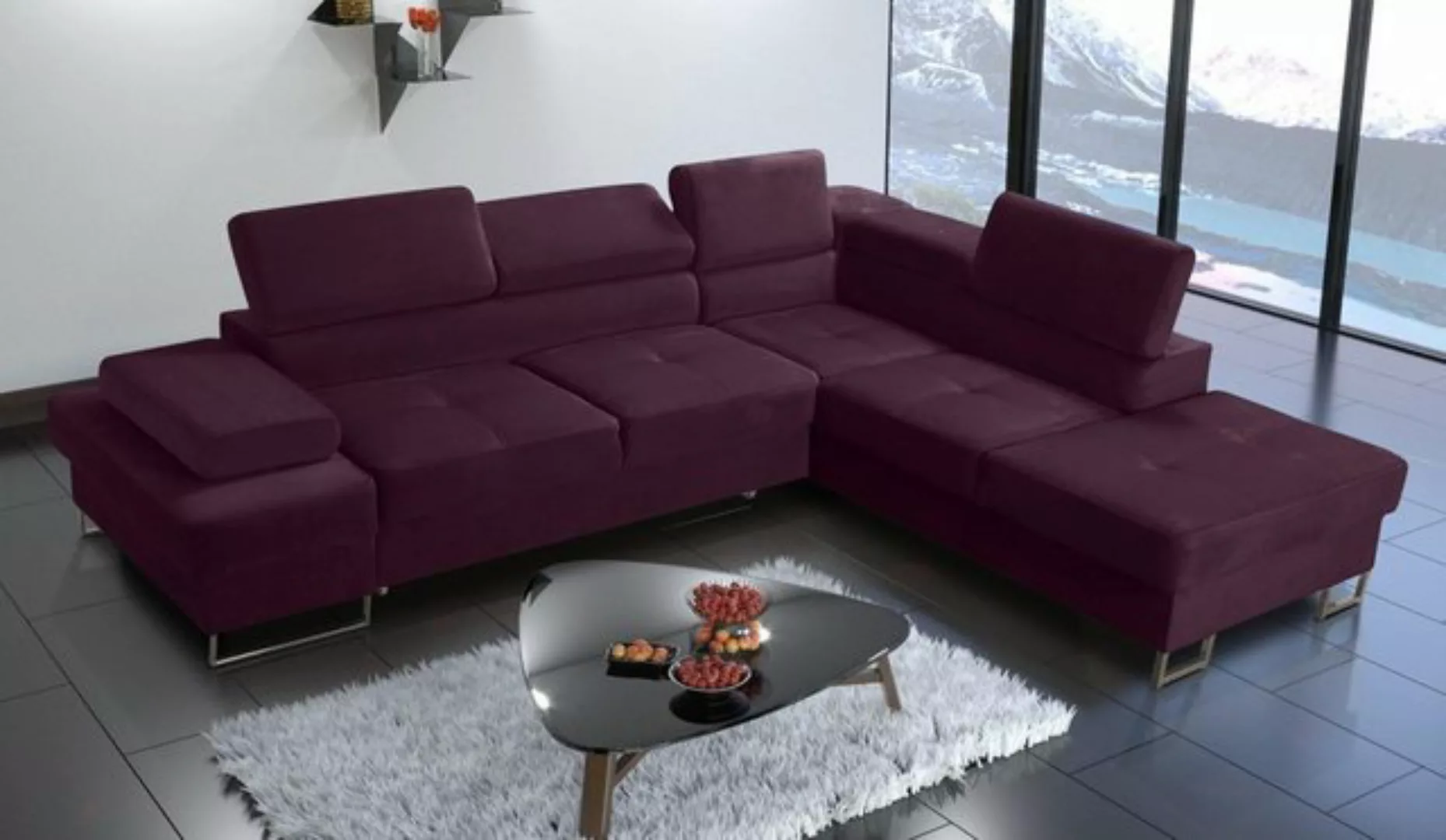 JVmoebel Ecksofa, Ecksofa Polsterung Couch Textil Wohnzimmer L-Form Modern günstig online kaufen