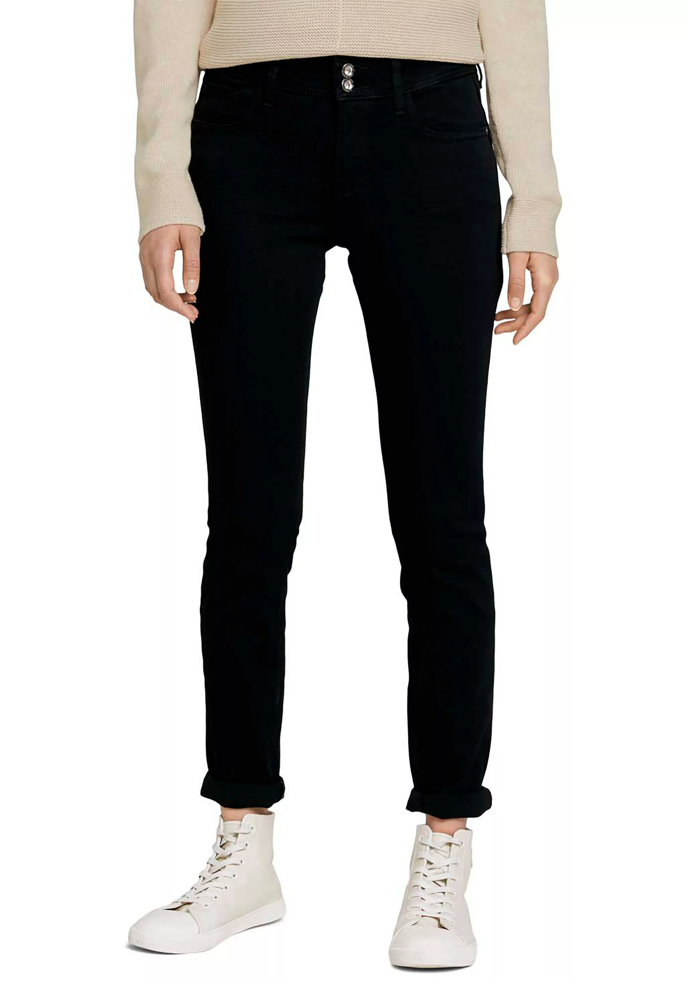 Tom Tailor Damen Jeans ALEXA - Skinny Fit - Schwarz - Black Black Denim günstig online kaufen