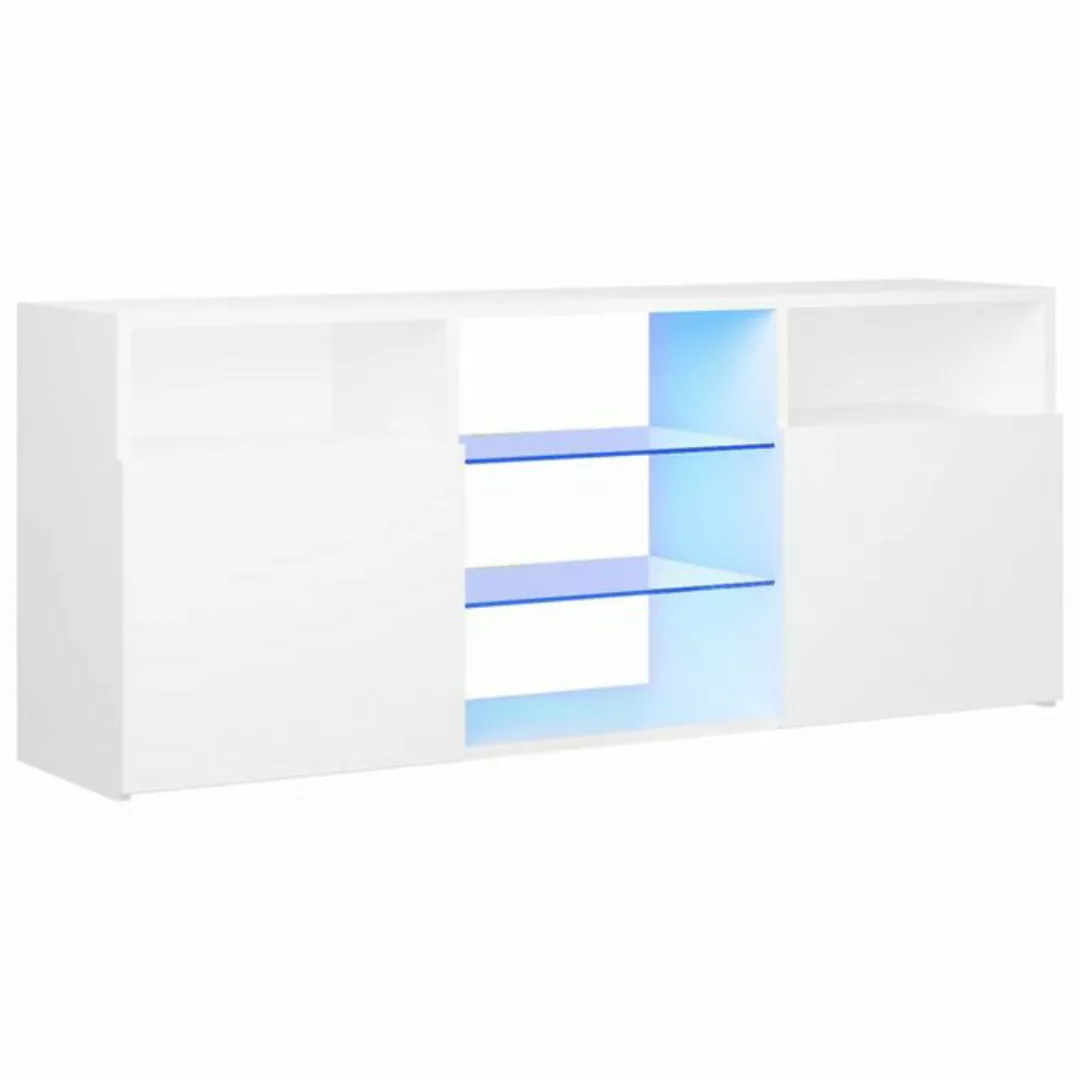 vidaXL TV-Schrank TV-Schrank mit LED Leuchten Weiß 120x30x50 cm Lowboard günstig online kaufen