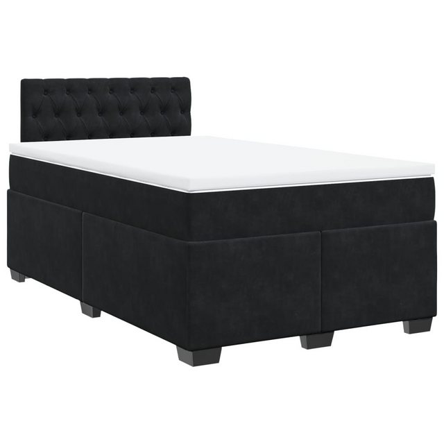 vidaXL Bett Boxspringbett mit Matratze Schwarz 120x190 cm Samt günstig online kaufen