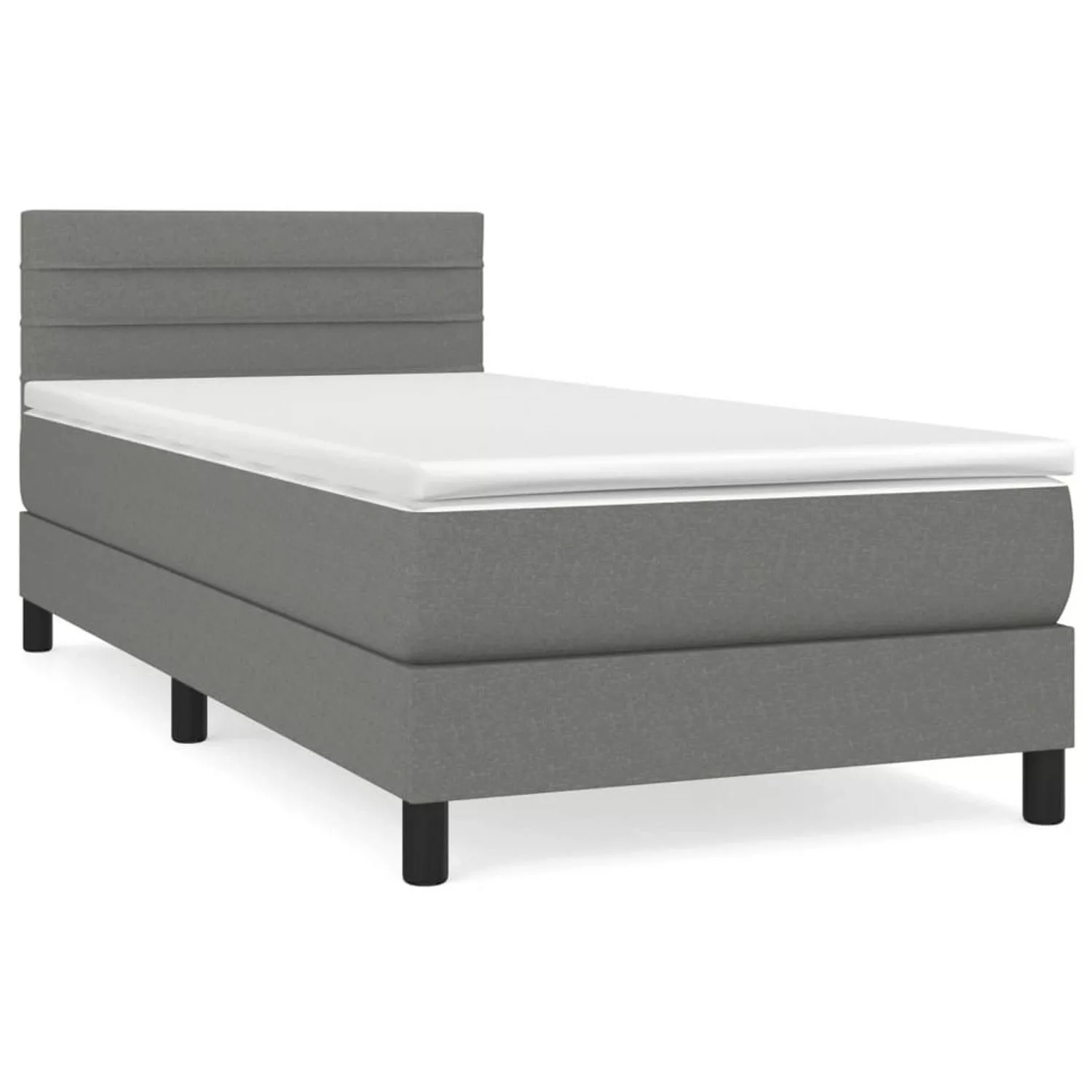 vidaXL Boxspringbett mit Matratze Dunkelgrau 90x190 cm Stoff1373054 günstig online kaufen