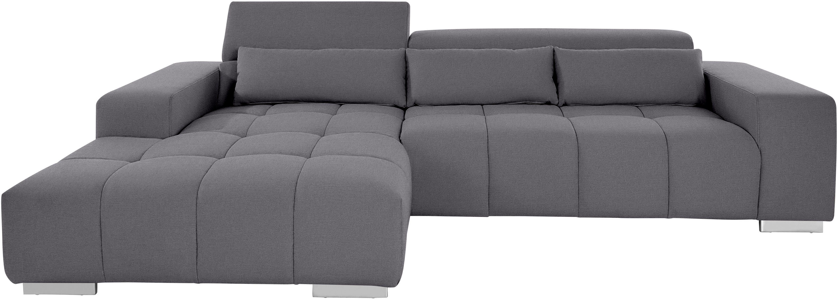 COTTA Ecksofa "Orion L-Form", mit Kopfteilverstellung & 3 Nierenkissen günstig online kaufen
