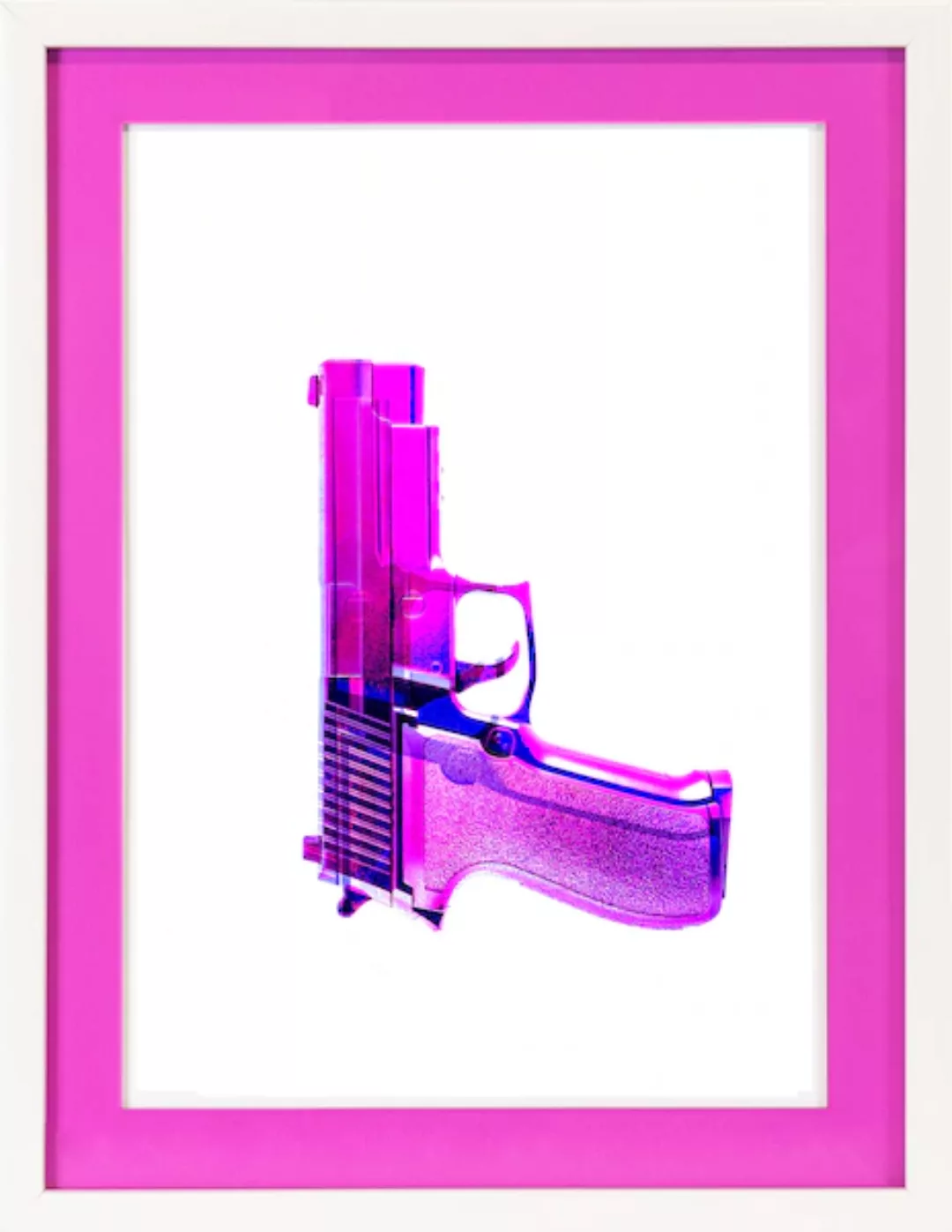 queence Bild mit Rahmen »Waffe, Pistole, pink«, Sport, (1 St.), Poster mit günstig online kaufen