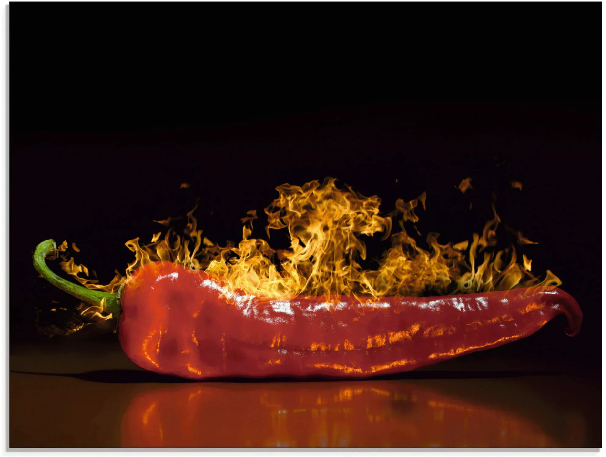 Artland Glasbild "Roter scharfer Chilipfeffer", Lebensmittel, (1 St.), in v günstig online kaufen