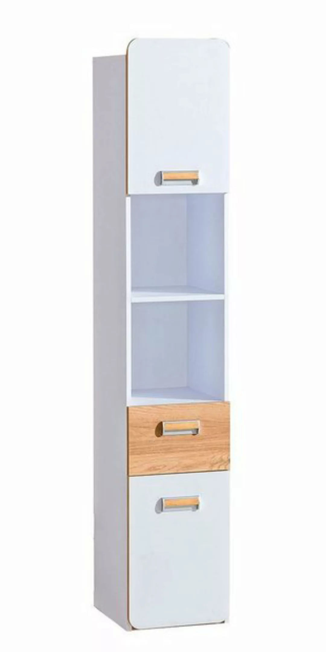 Feldmann-Wohnen Stauraumschrank Loreto (1-St) 35cm 2-türig Nash Eiche / wei günstig online kaufen