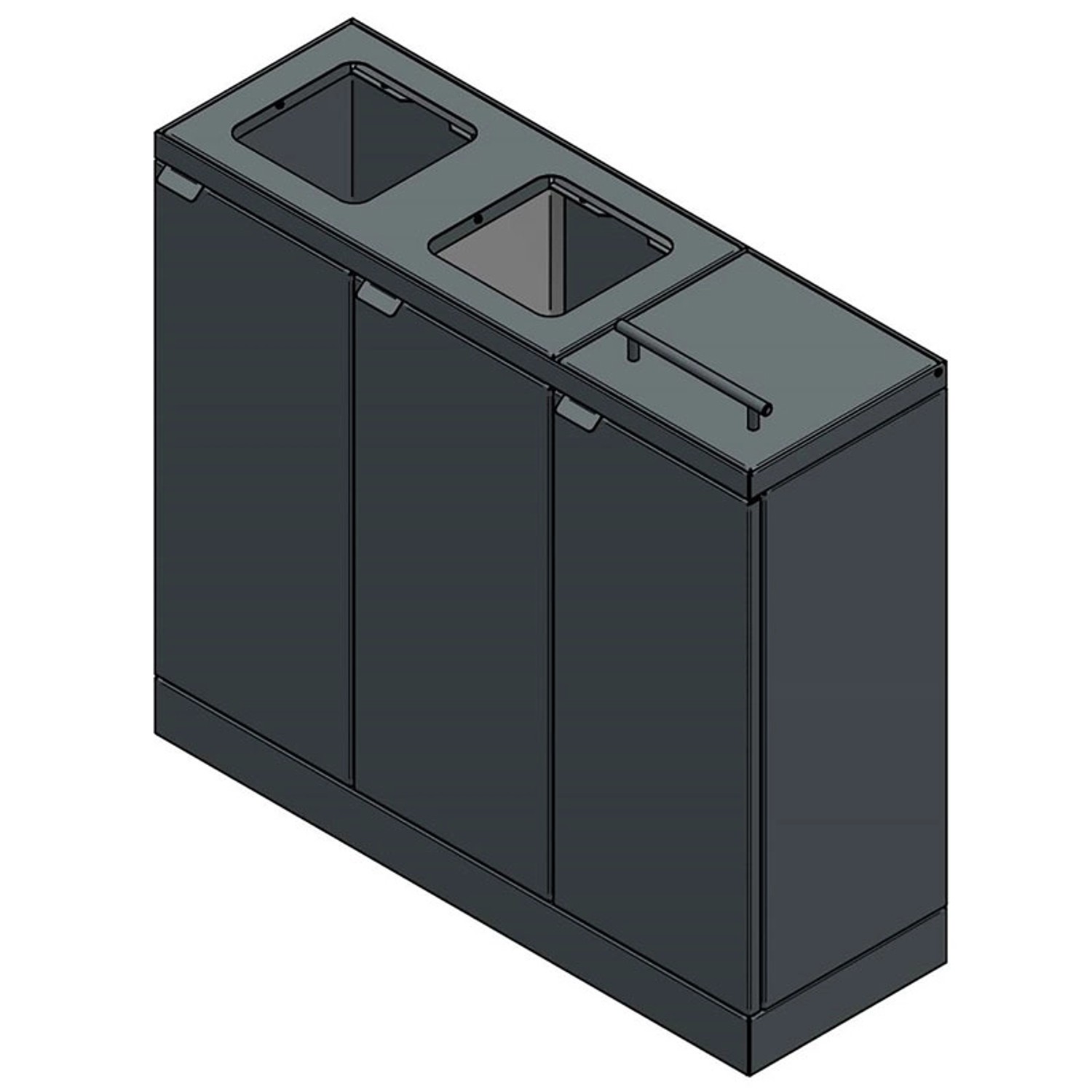 PROREGAL Funktionaler Wertstoffsammler Mit Rollen & Klappdeckel 3 x 45 Lite günstig online kaufen