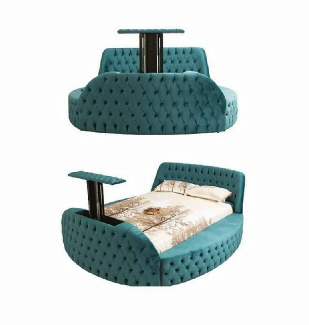 JVmoebel Bett, Multifunktion Bett Regal USB Ladestation Doppel Textil Bette günstig online kaufen