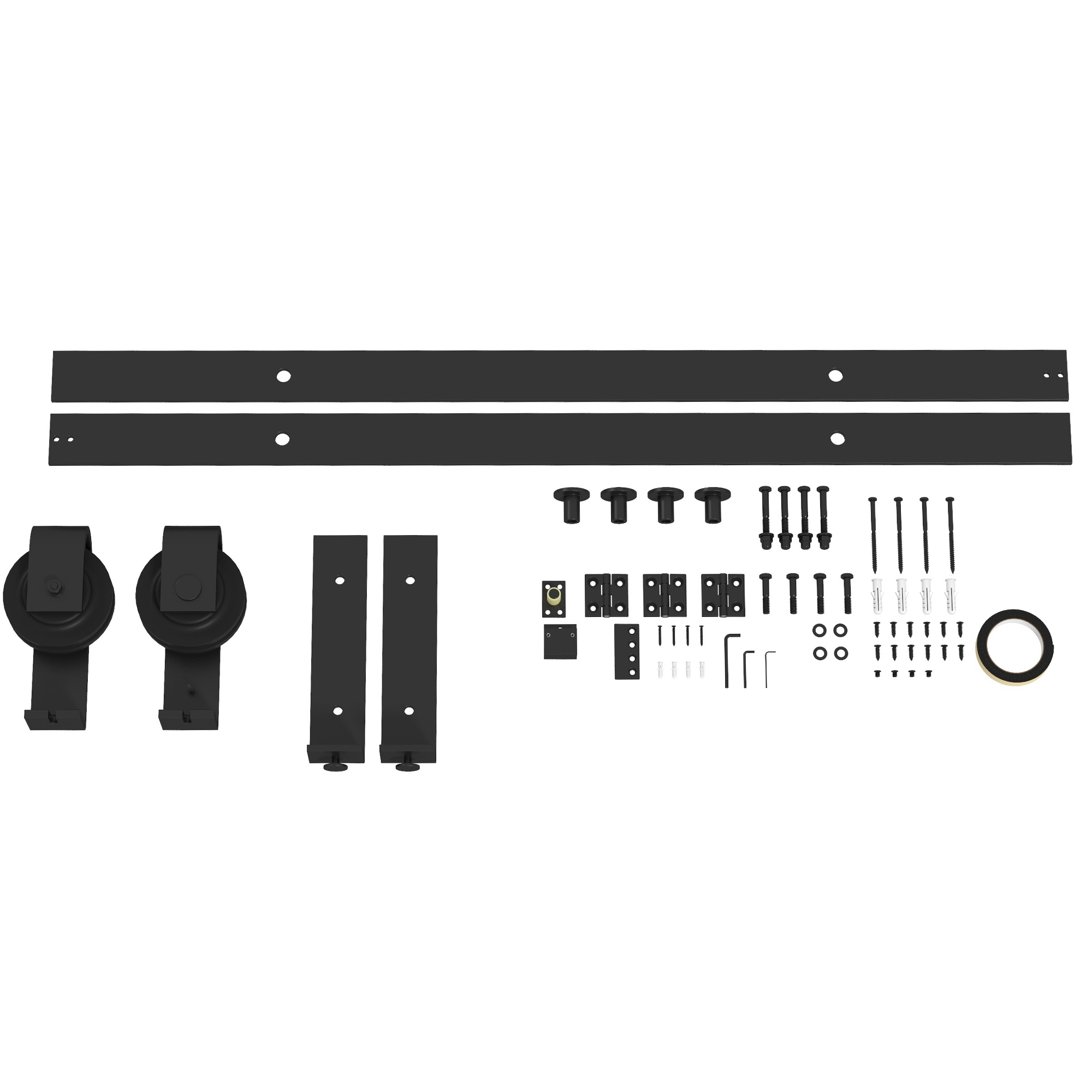 HOMCOM 152,5 CM Schiebetürbeschlag Set für faltbare Scheunentür Schiebeschi günstig online kaufen