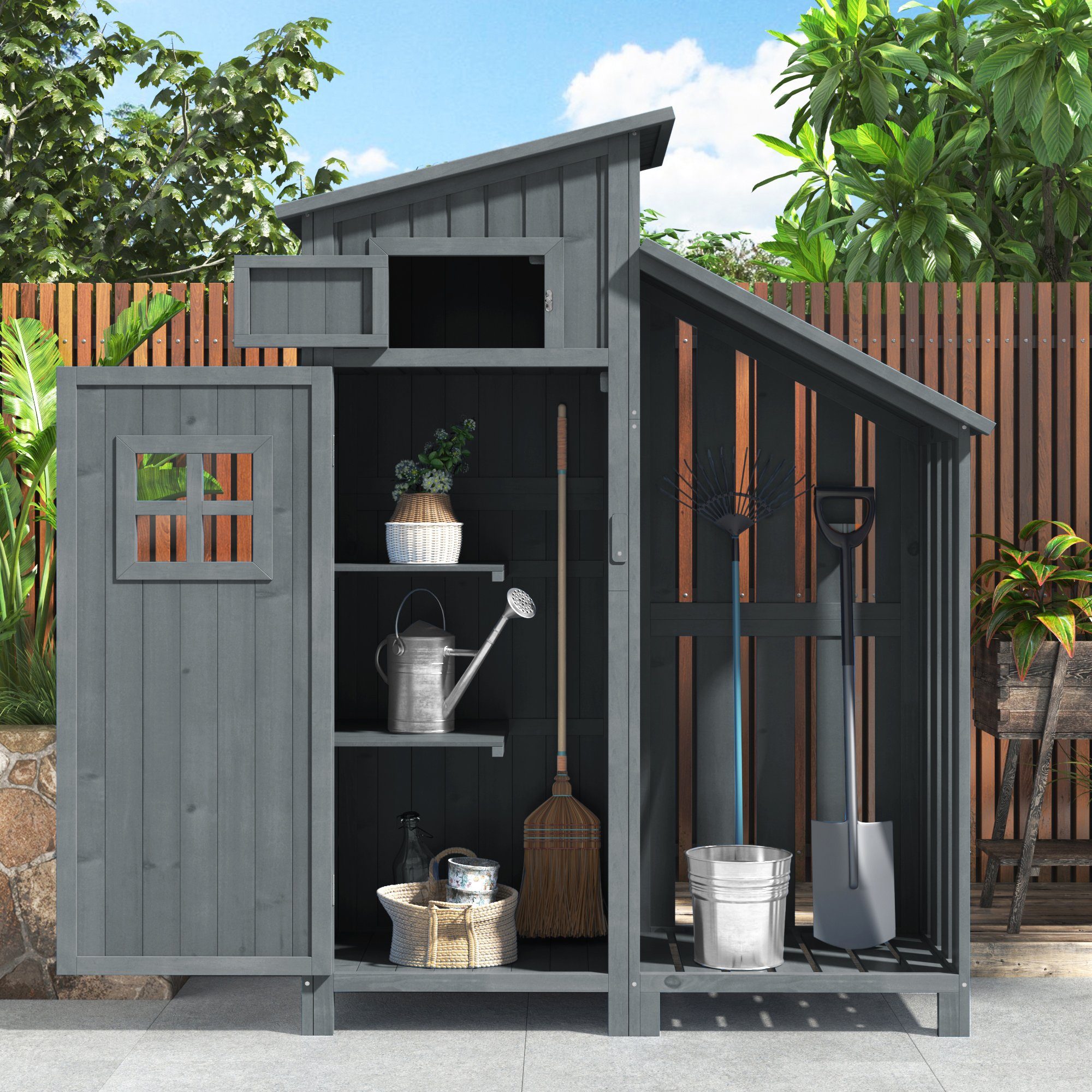 Merax Garten-Geräteschrank, BxT: 124x53 cm, mit günstig online kaufen