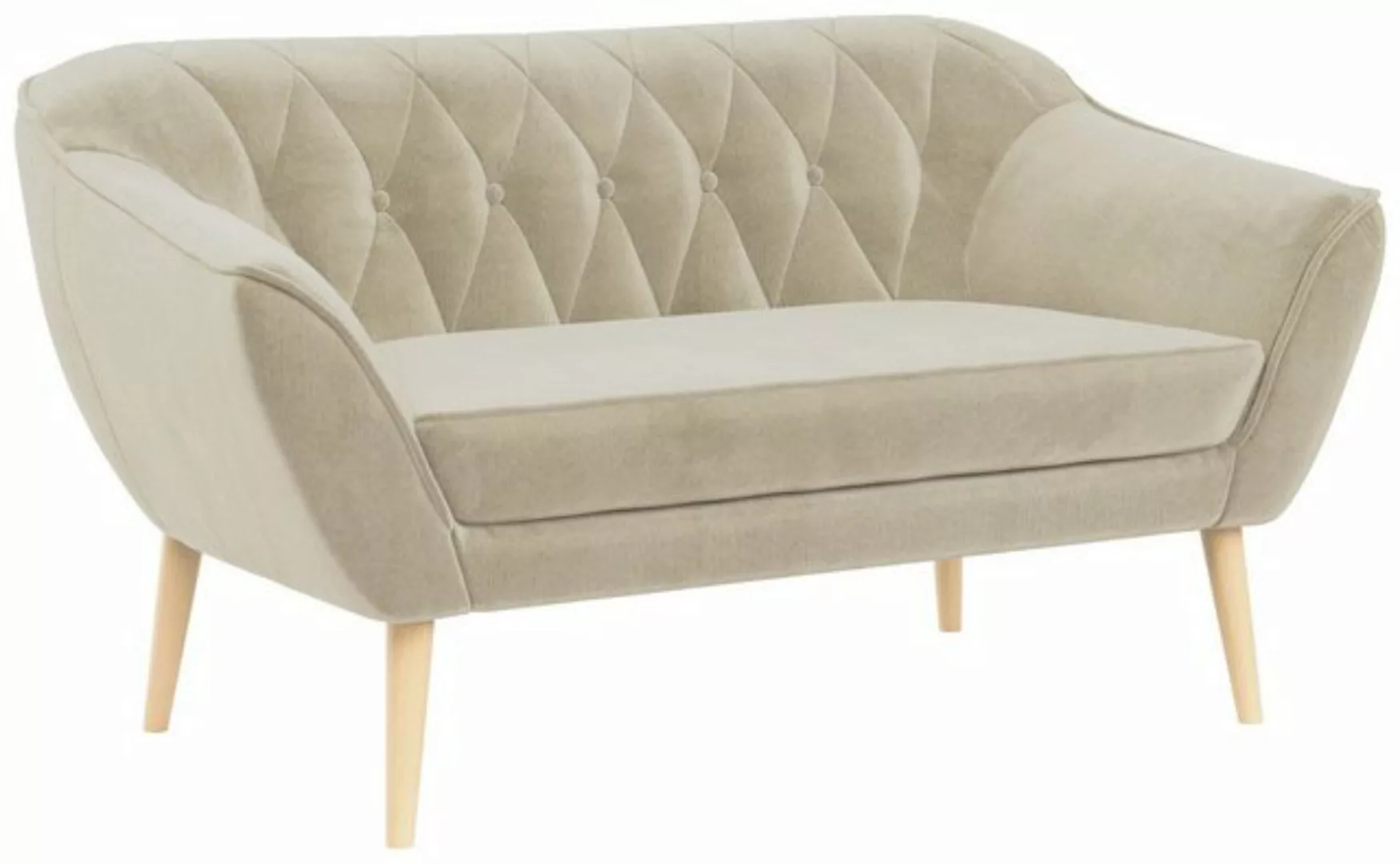 MKS MÖBEL Sofa PIRS-2 Sitzer, Skandinavischer Stil, Gesteppte Polsterung, H günstig online kaufen