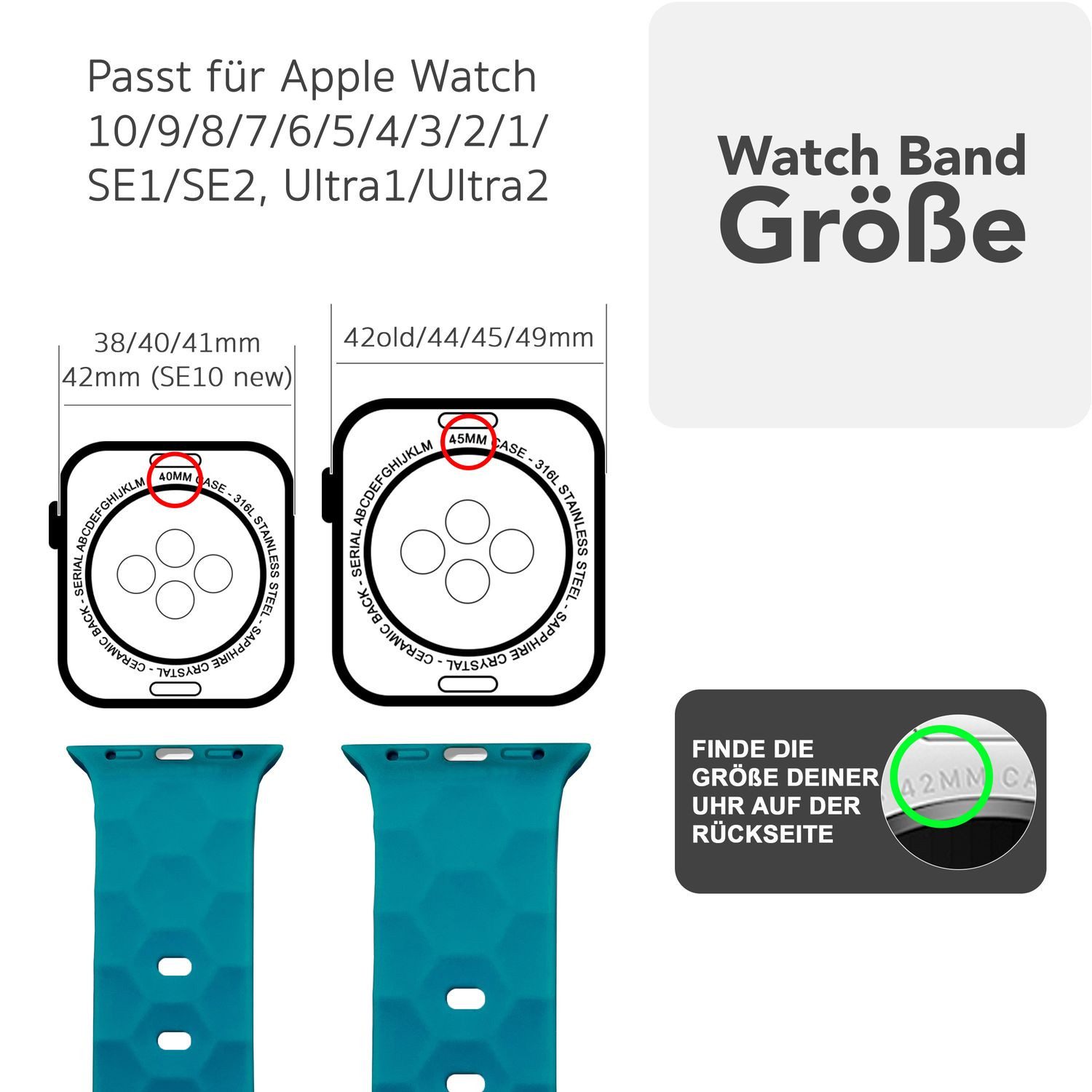 Nalia Smartwatch-Armband Apple Watch 38mm/40/41/42(Serie 10), günstig online kaufen