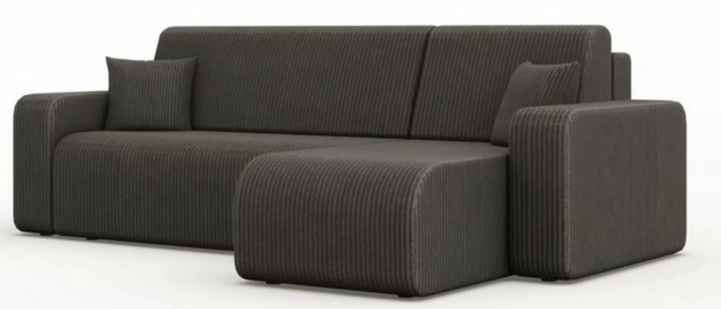 Compleo Ecksofa mit Schlaffunktion und Bettkasten JOLI Cordstoff, Breite: 2 günstig online kaufen