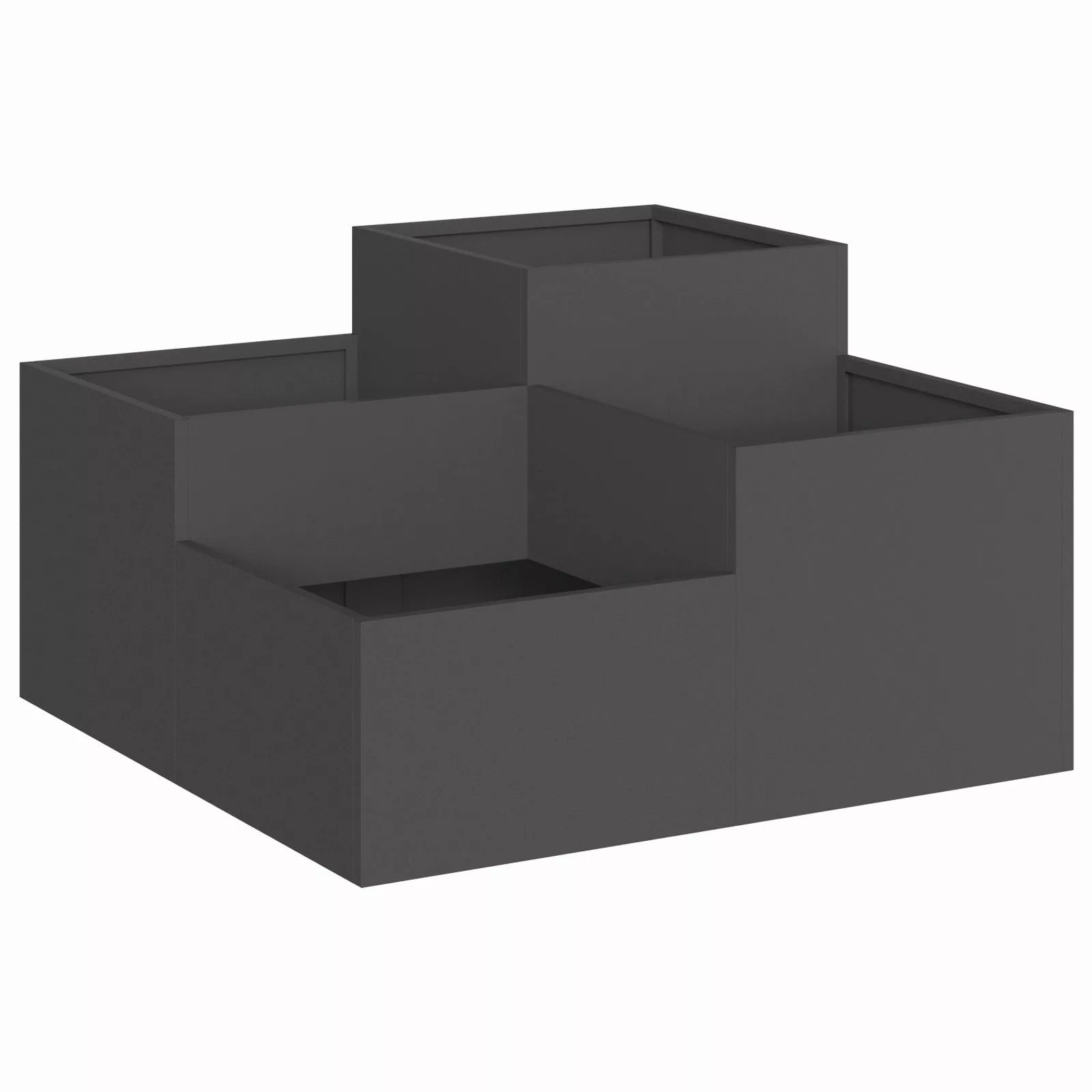 vidaXL Blumentopf Pflanzkübel 100x100x48 cm Schwarz günstig online kaufen