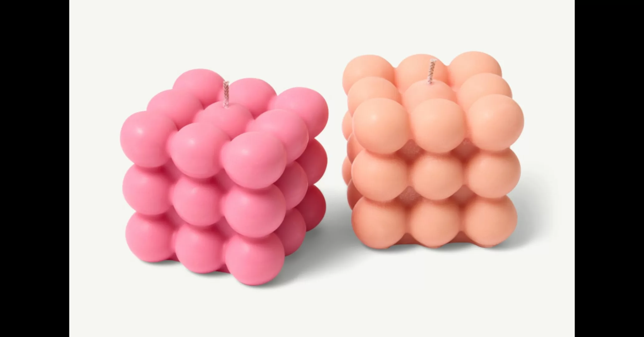 2 x Foam Sandalwood & Vanilla Bubble-Kerzen, Rosa und Apricot - MADE.com günstig online kaufen
