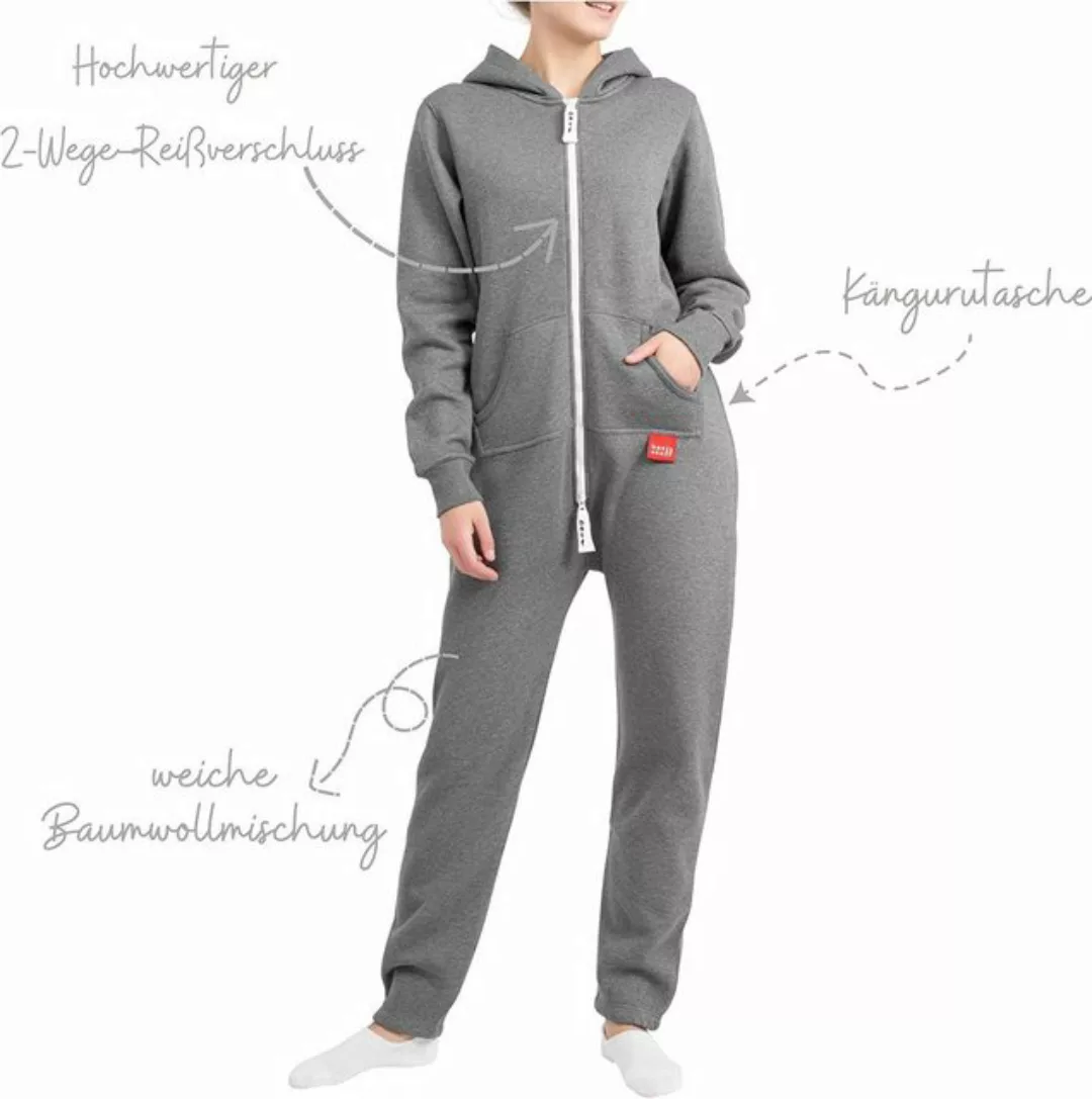 Basisstoff Jumpsuit Damen Jumpsuit Overall Onesie Einteiler Hausanzug Baumw günstig online kaufen