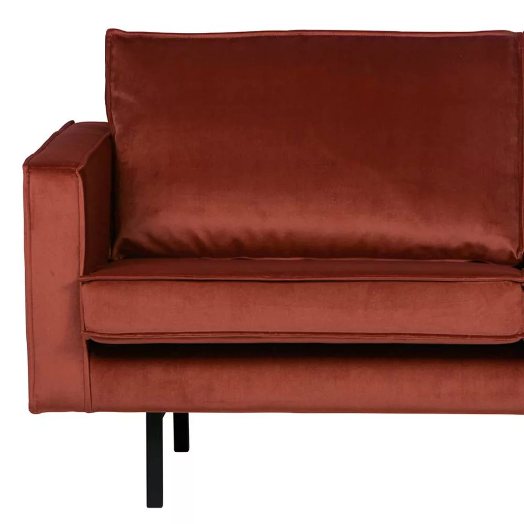 Zweisitzer Sofa in Rotbraun Samt 190 cm breit günstig online kaufen