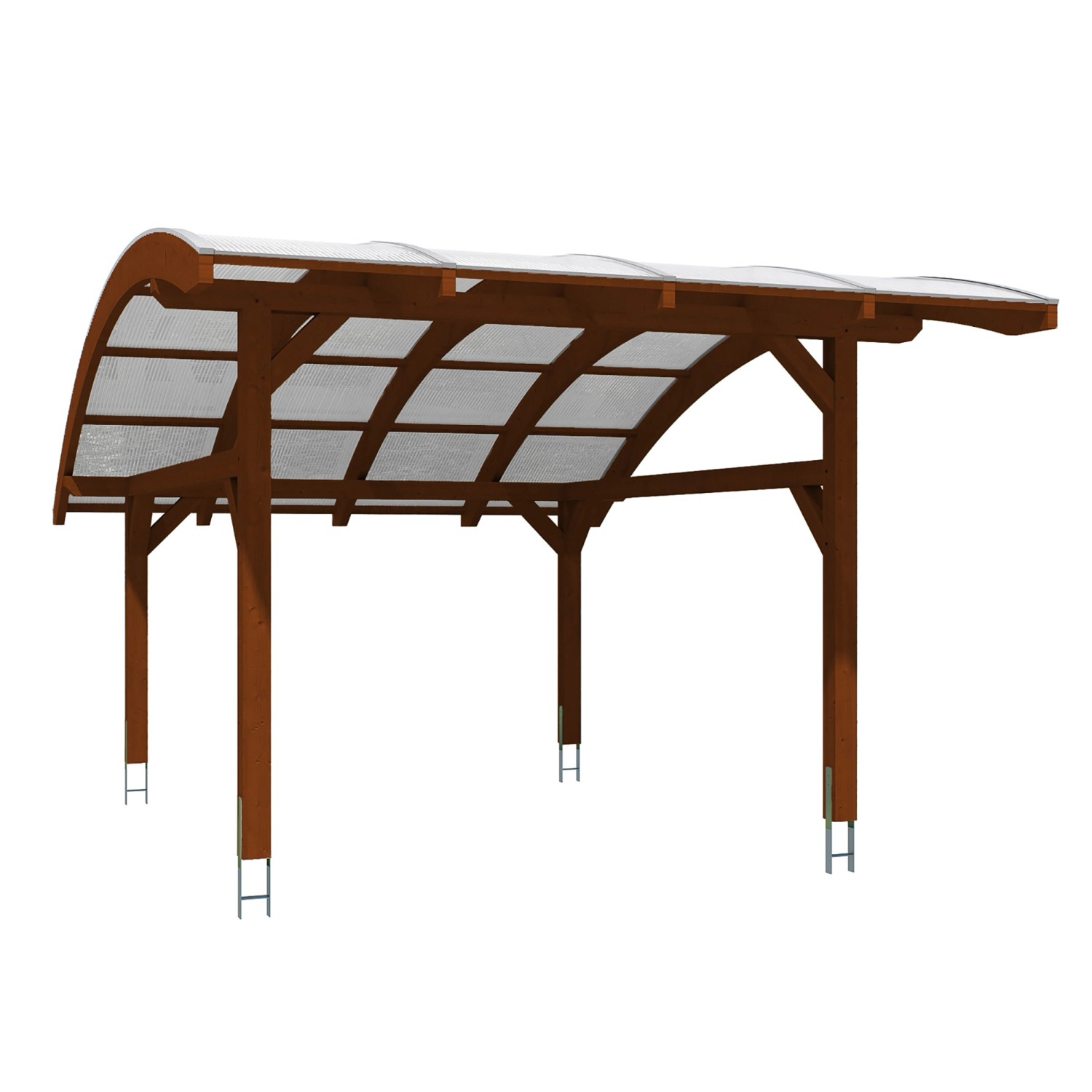 Skan Holz Carport Schwaben 434 x 630 cm Nuss günstig online kaufen