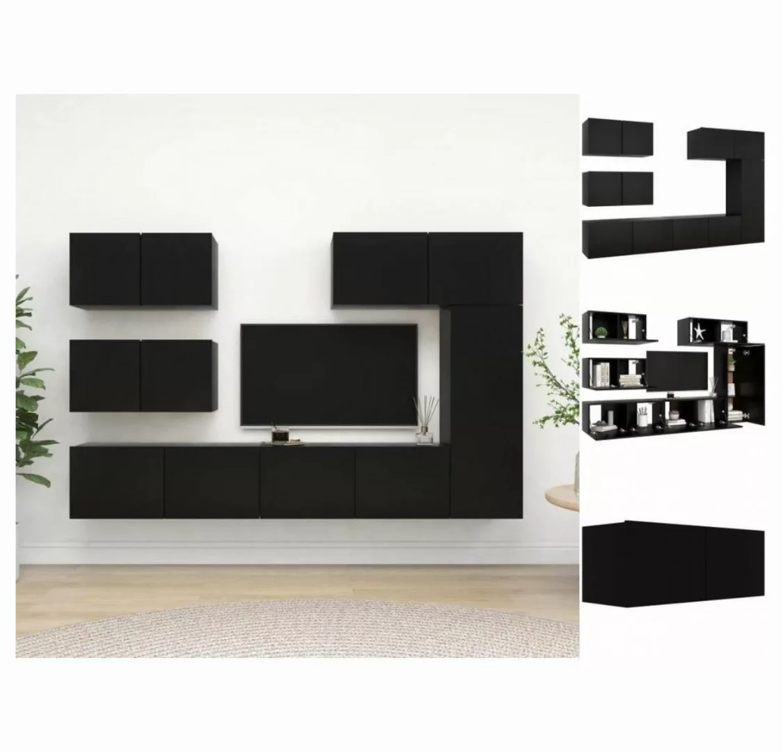 vidaXL TV-Schrank 6-tlg TV-Schrank-Set Schwarz Spanplatte günstig online kaufen